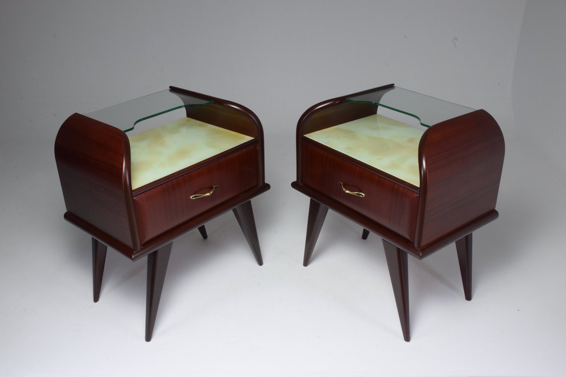 Italian Vintage Mahogany Mid-Century Nightstands, 1950's - Spirit Gallery 