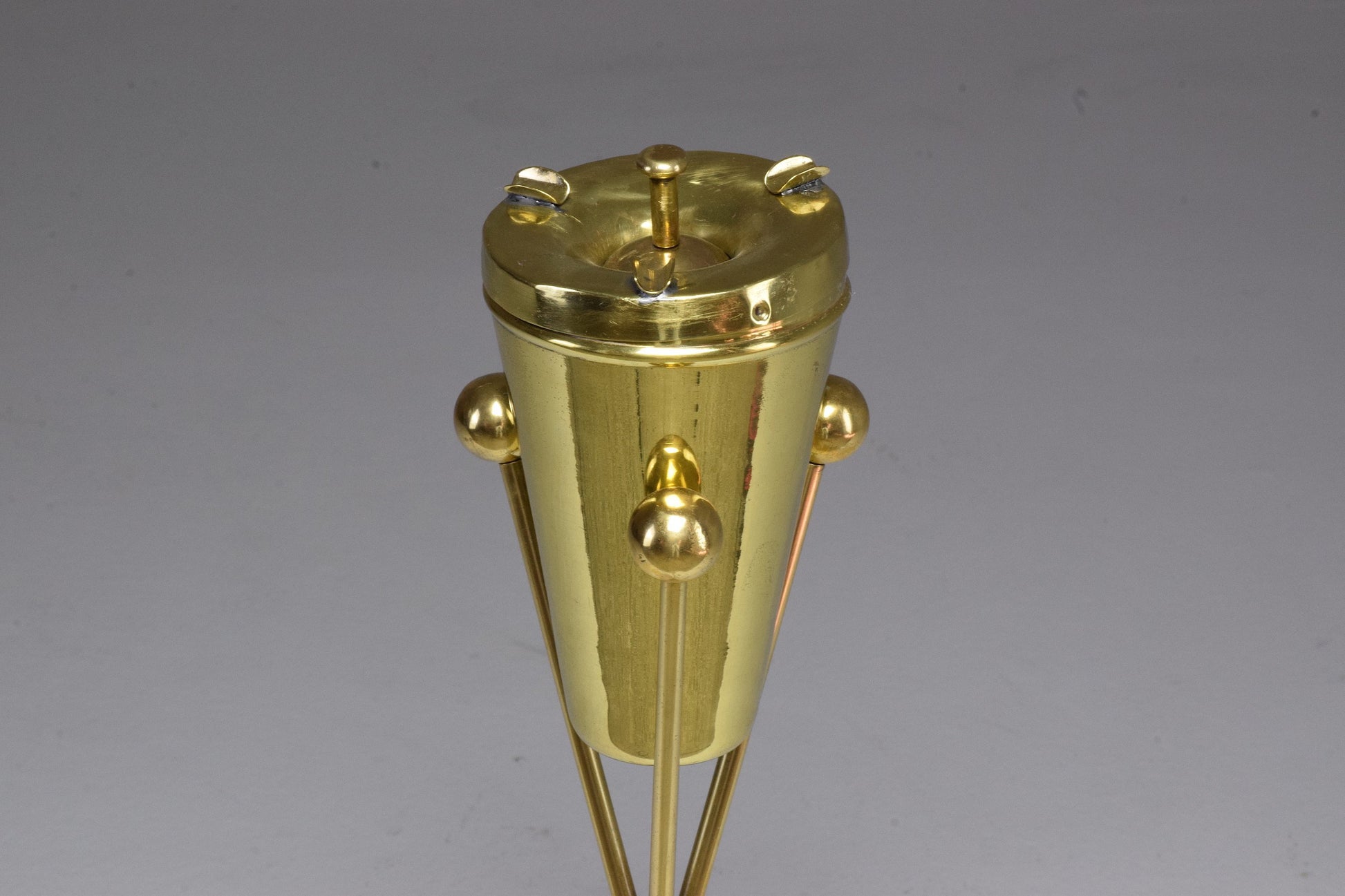 Italian Vintage Mid-Century Brass Standing Ashtray, 1950's - Spirit Gallery 