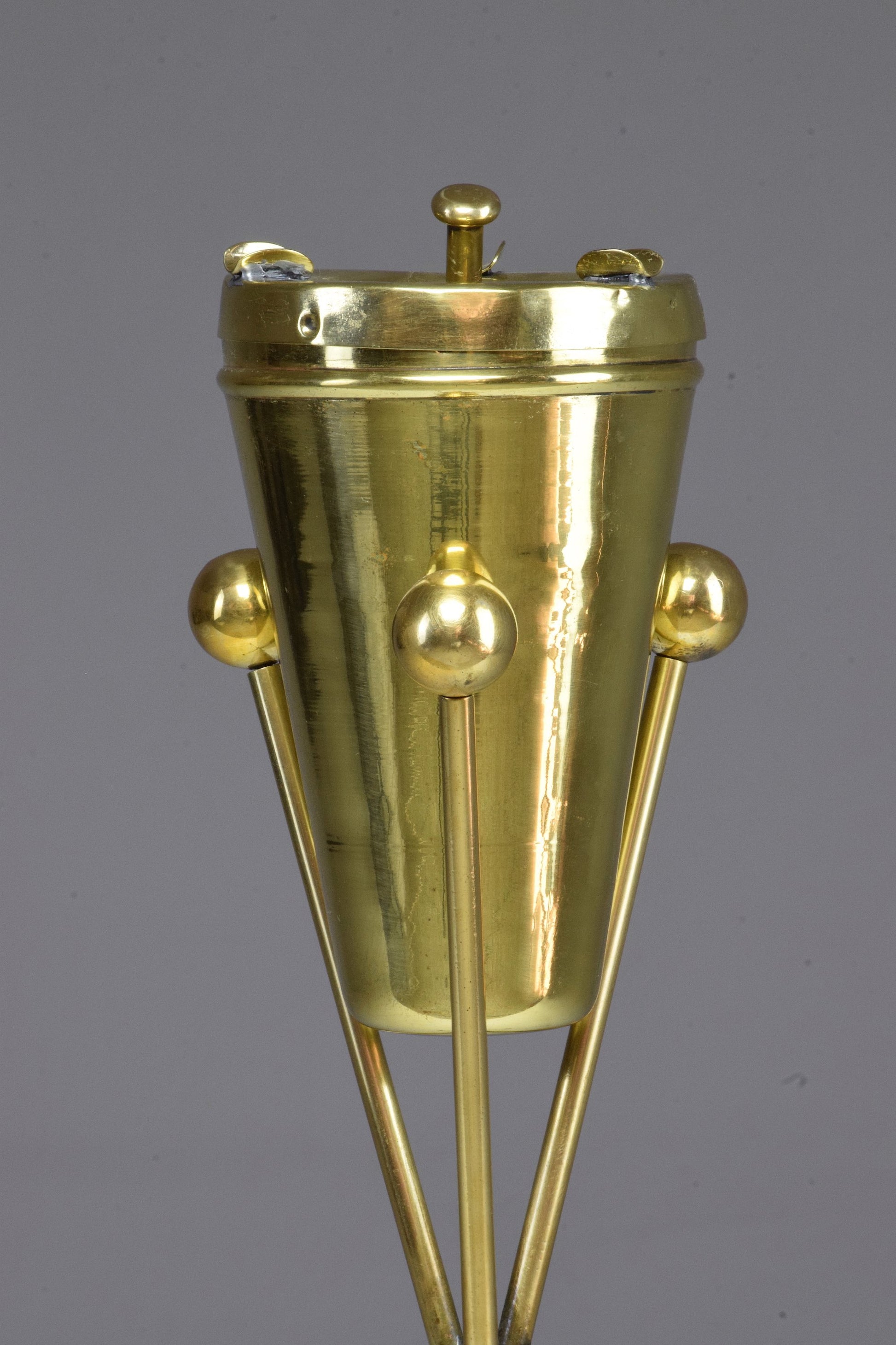 Italian Vintage Mid-Century Brass Standing Ashtray, 1950's - Spirit Gallery 