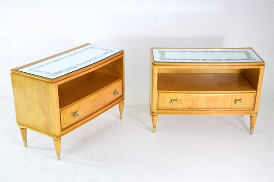 Italian Vintage Mid-Century Nightstands, Set of Two, 1950's - Spirit Gallery 