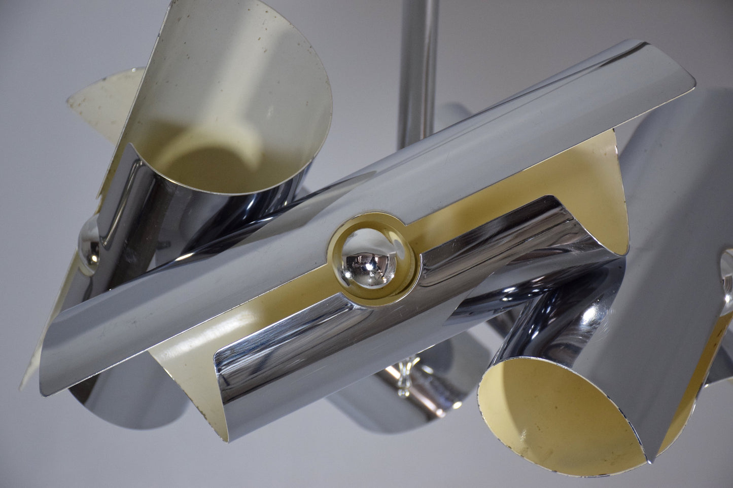 Italian Vintage Tubular Chrome Pendant Light, 1970's - Spirit Gallery 