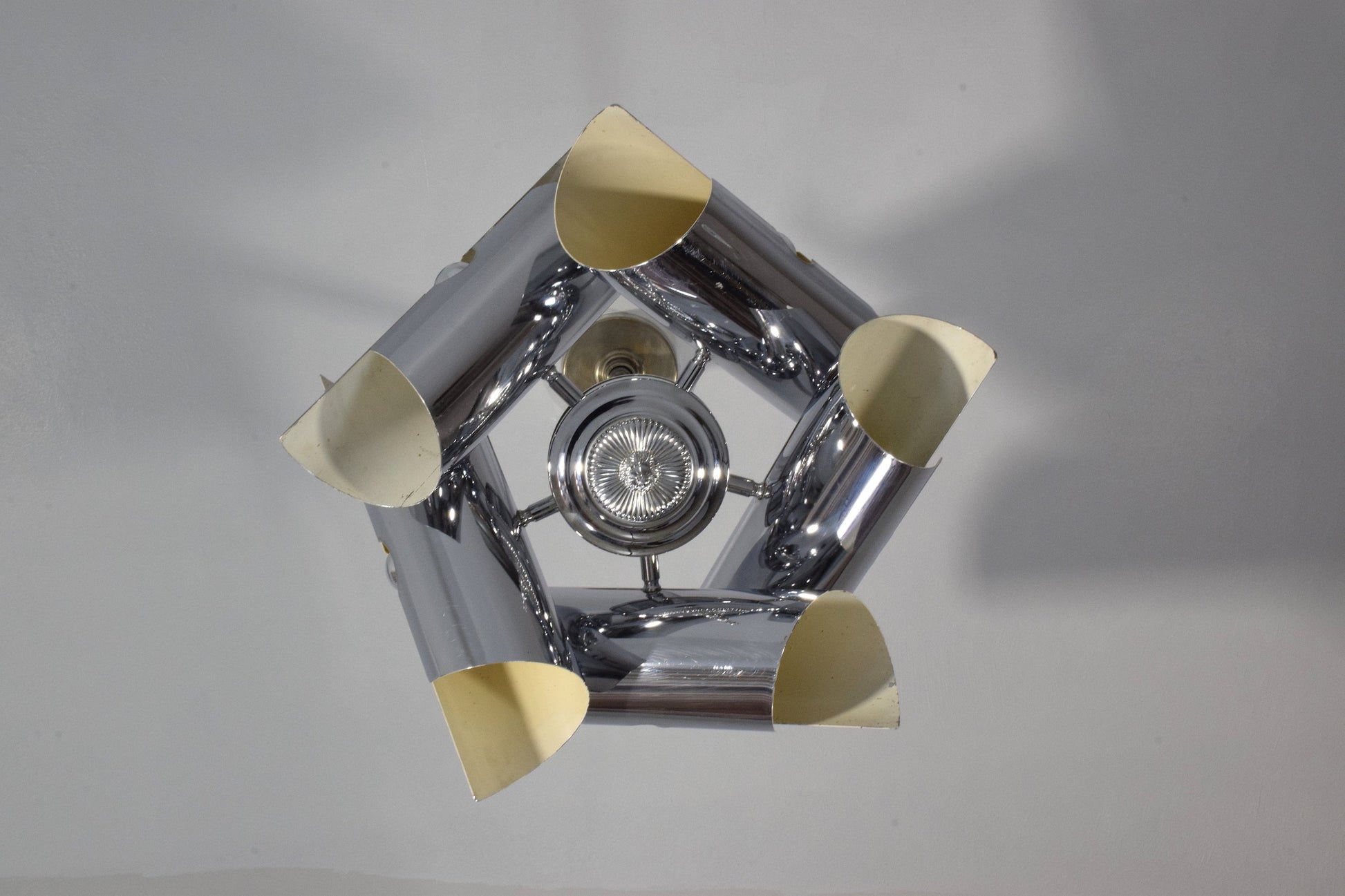 Italian Vintage Tubular Chrome Pendant Light, 1970's - Spirit Gallery 