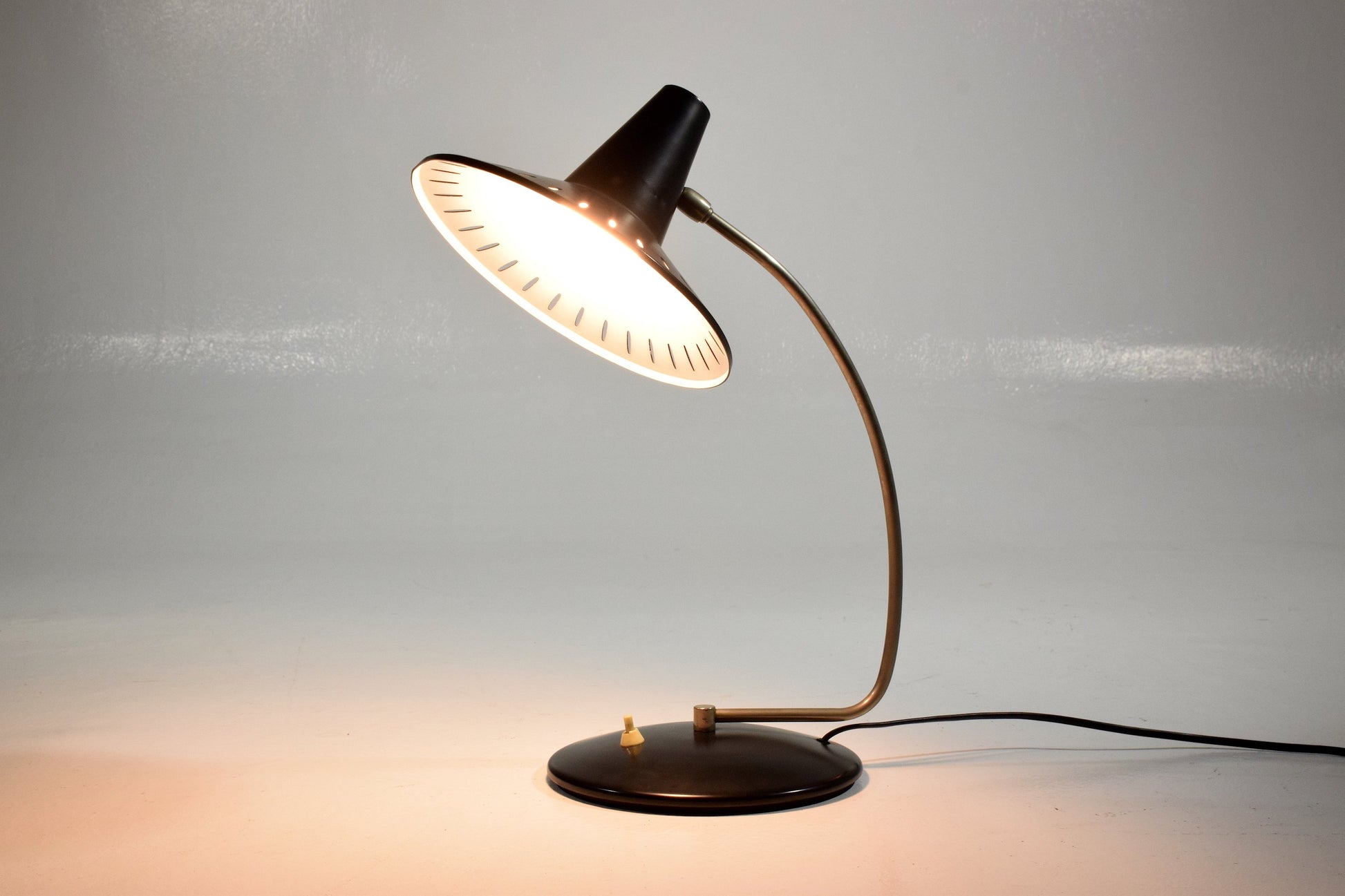 Mid-Century Desk Lamp with Perforated Shade - Spirit Gallery 