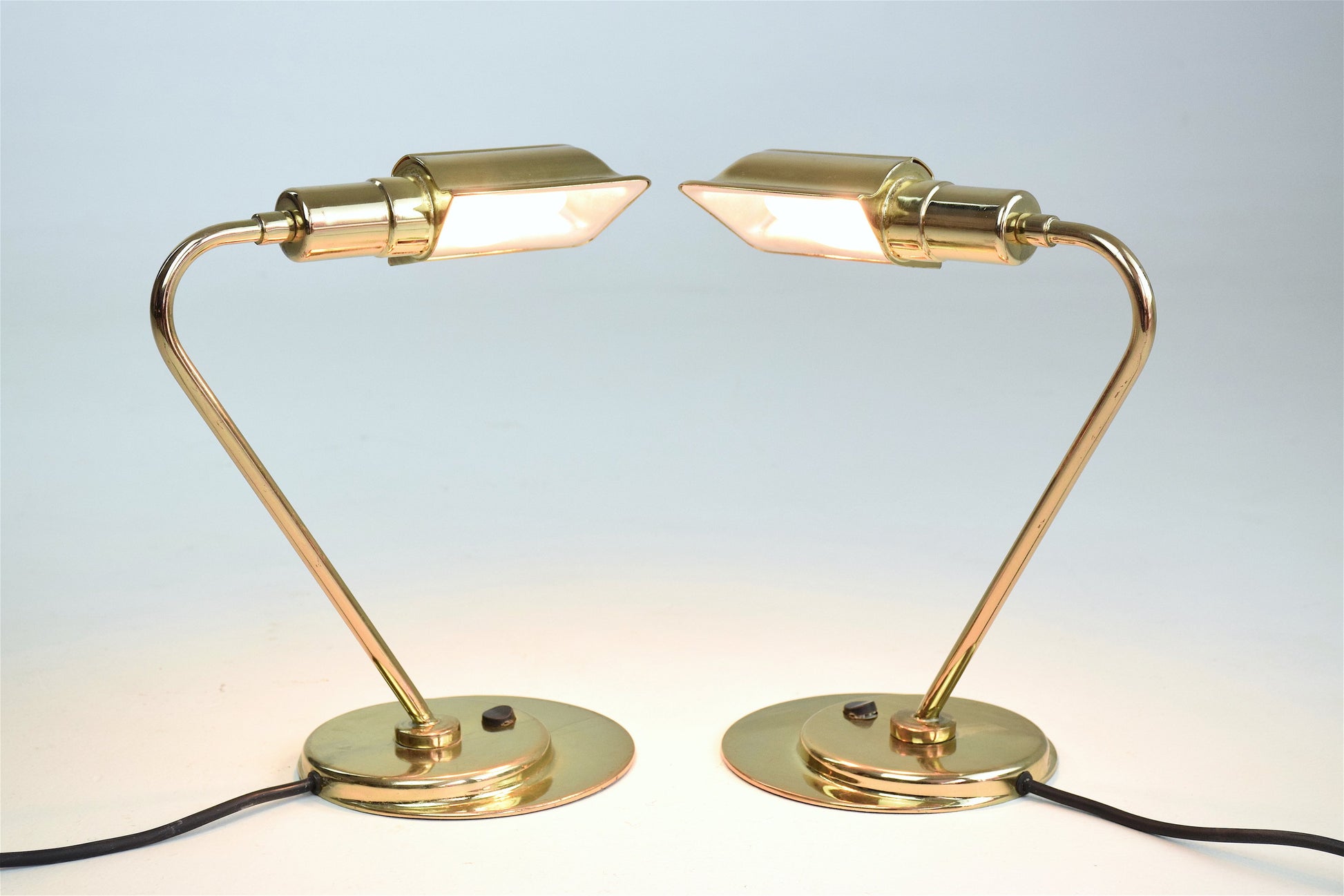 Mid-Century French Brass Desk Lamps, 1960s, Set of 2 - Spirit Gallery 