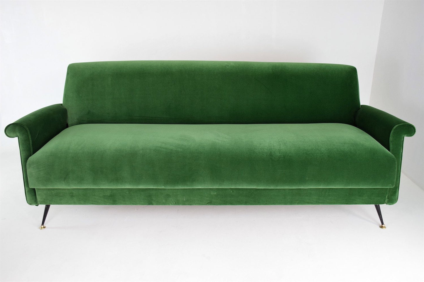 Mid-Century Italian Green Velvet Sofa - Spirit Gallery 