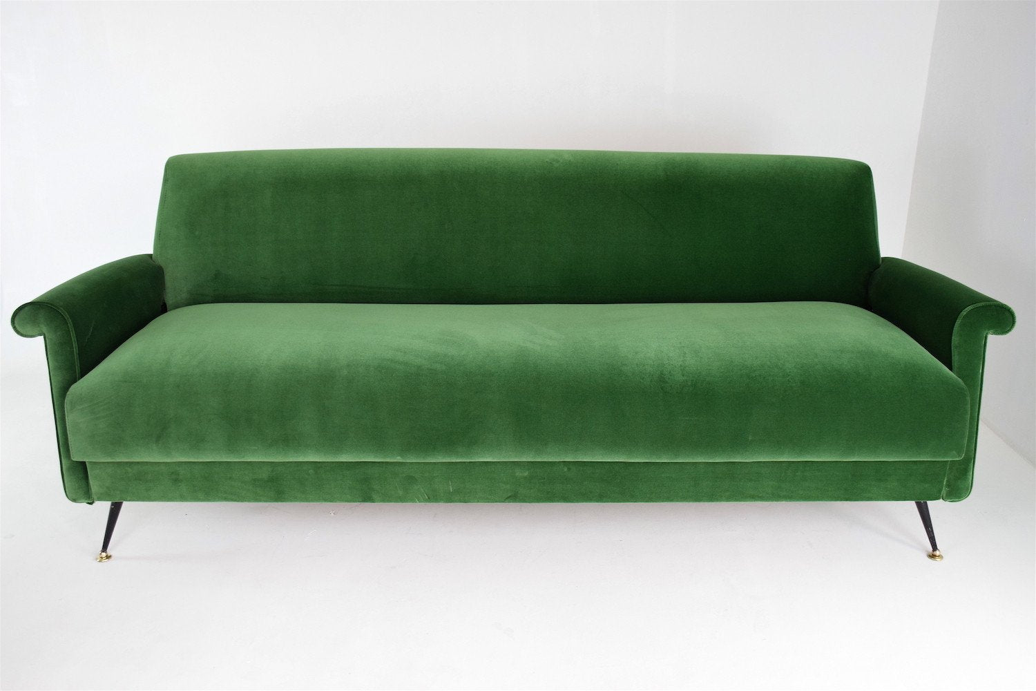 Mid-Century Italian Green Velvet Sofa - Spirit Gallery 
