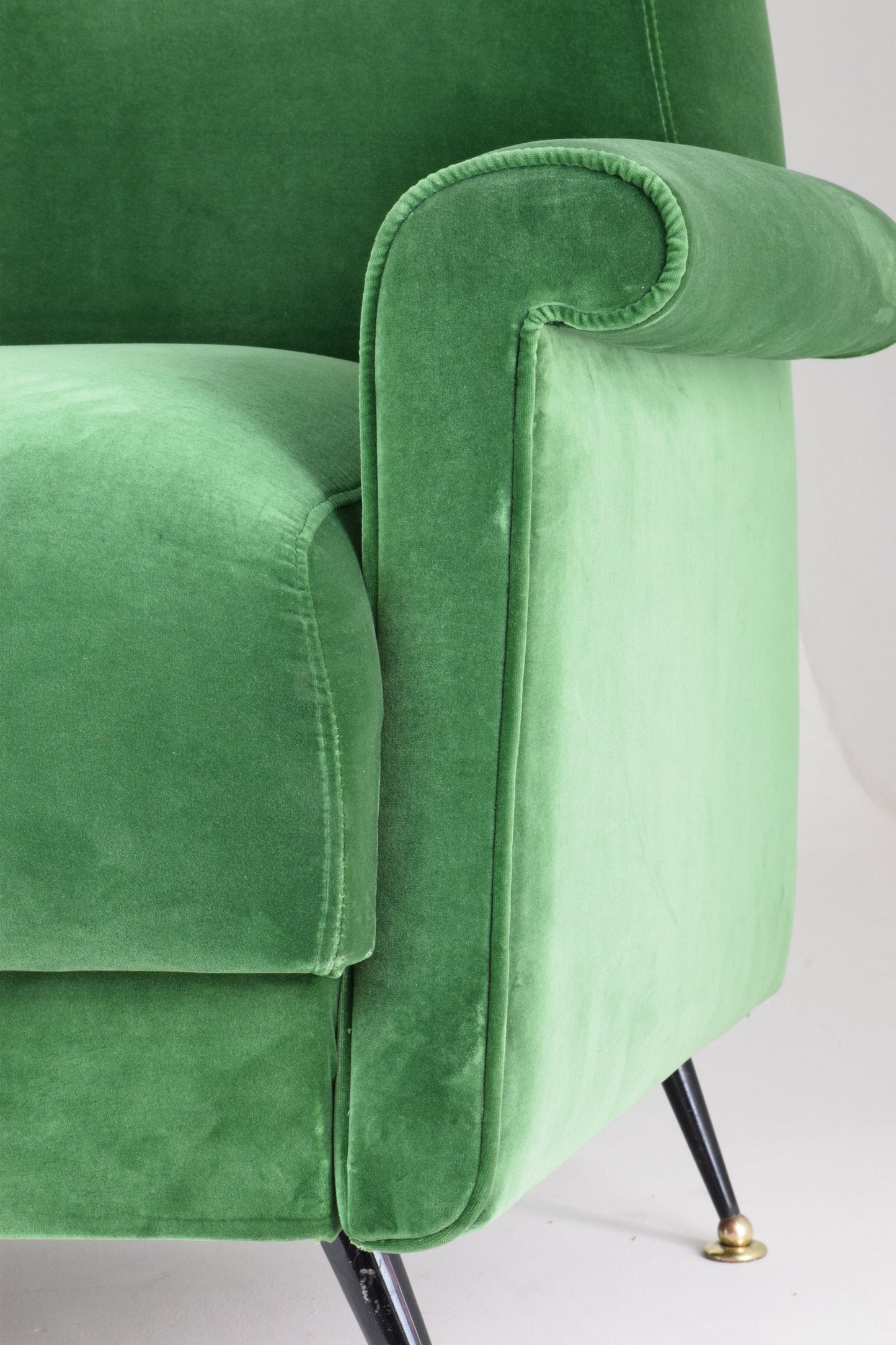 Mid-Century Italian Green Velvet Sofa - Spirit Gallery 