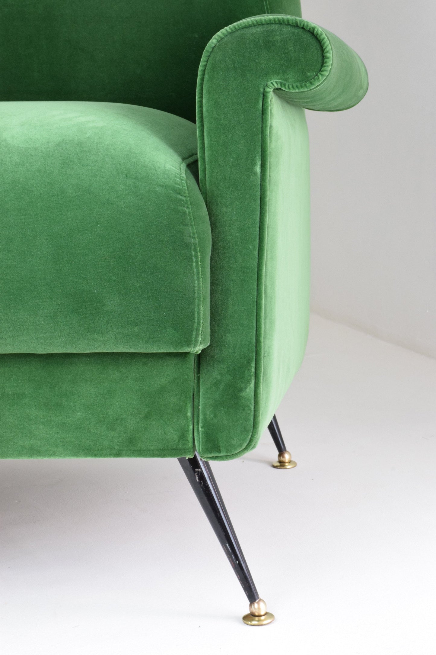 Mid-Century Italian Green Velvet Sofa - Spirit Gallery 
