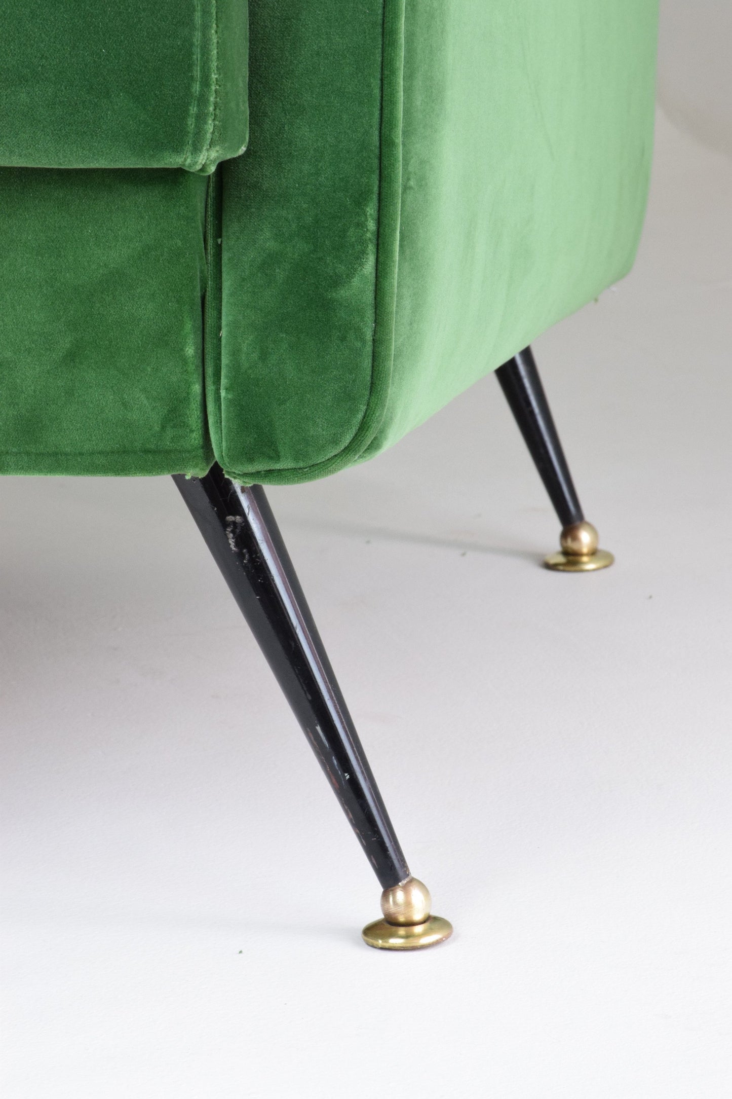 Mid-Century Italian Green Velvet Sofa - Spirit Gallery 