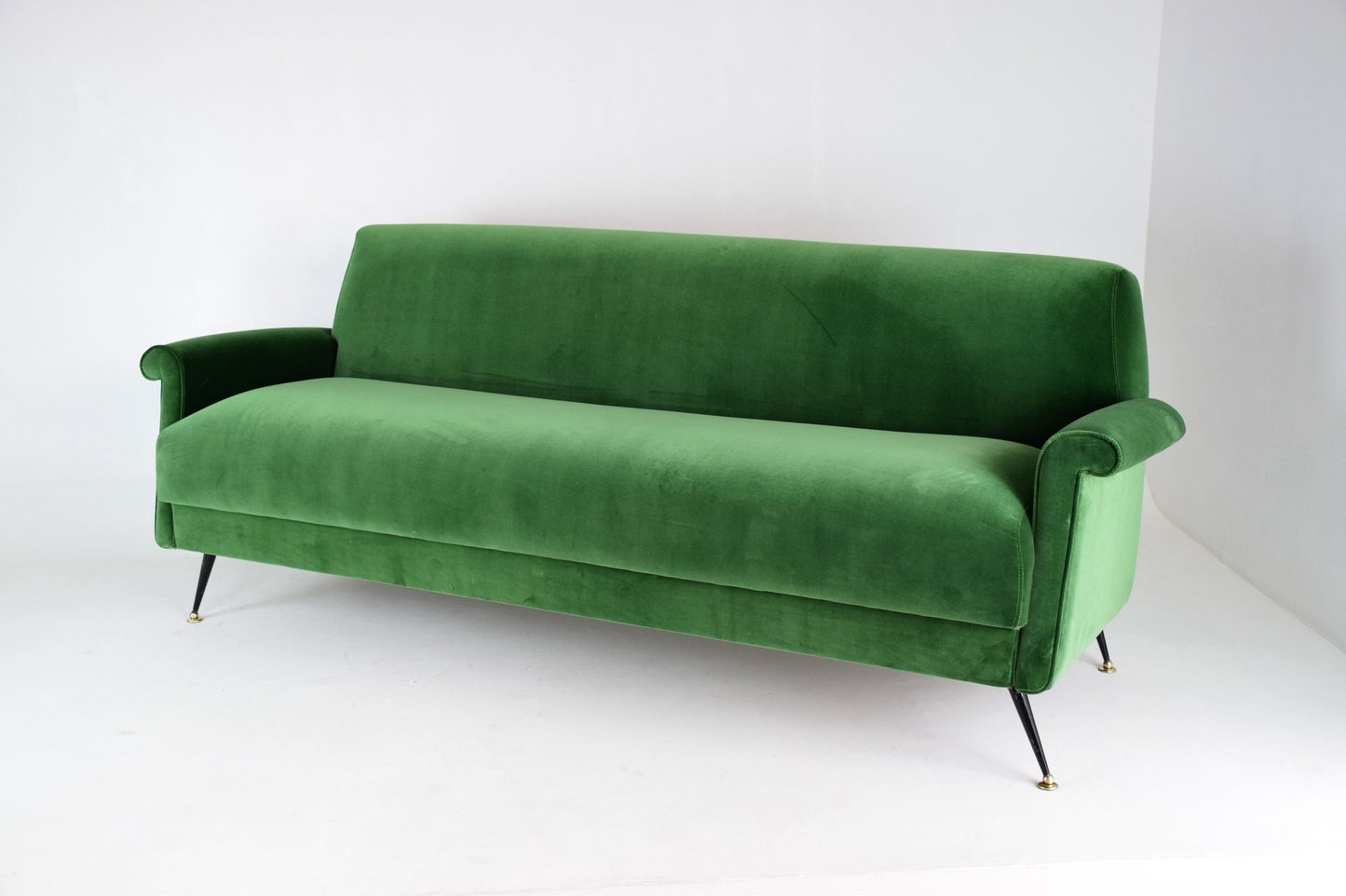 Mid-Century Italian Green Velvet Sofa - Spirit Gallery 
