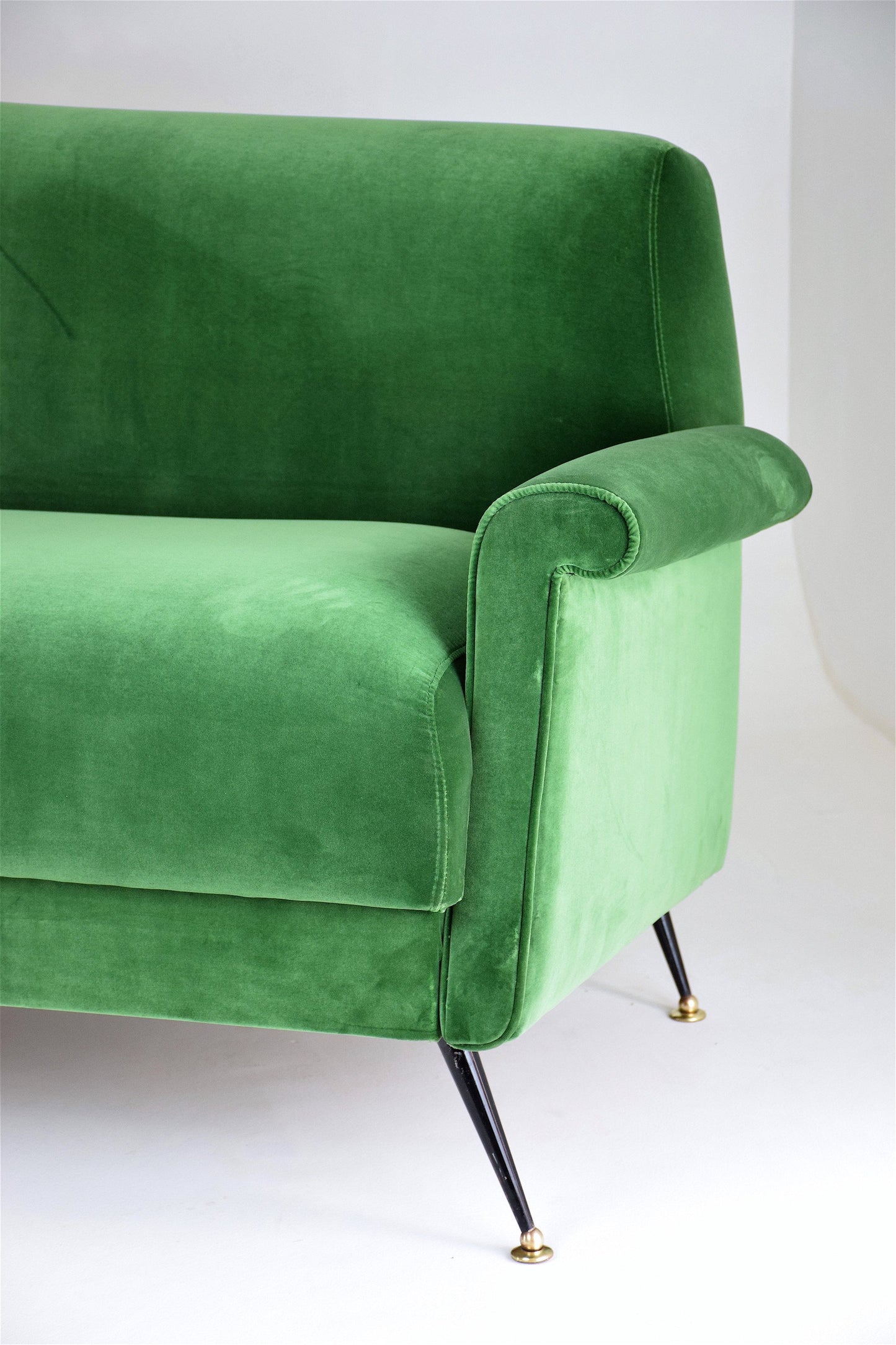 Mid-Century Italian Green Velvet Sofa - Spirit Gallery 