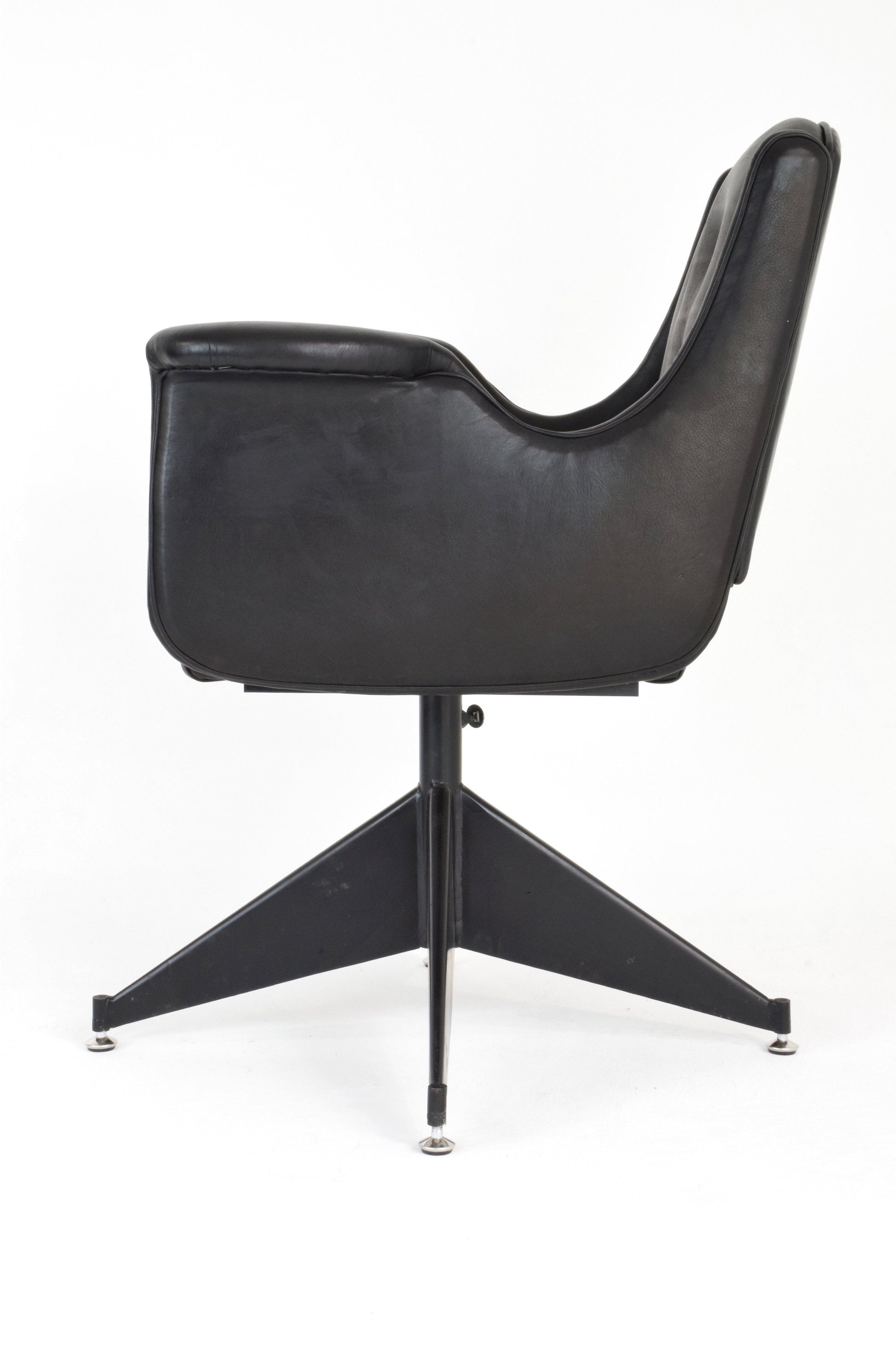 Mid-Century Italian Leather Office Chair - Spirit Gallery 