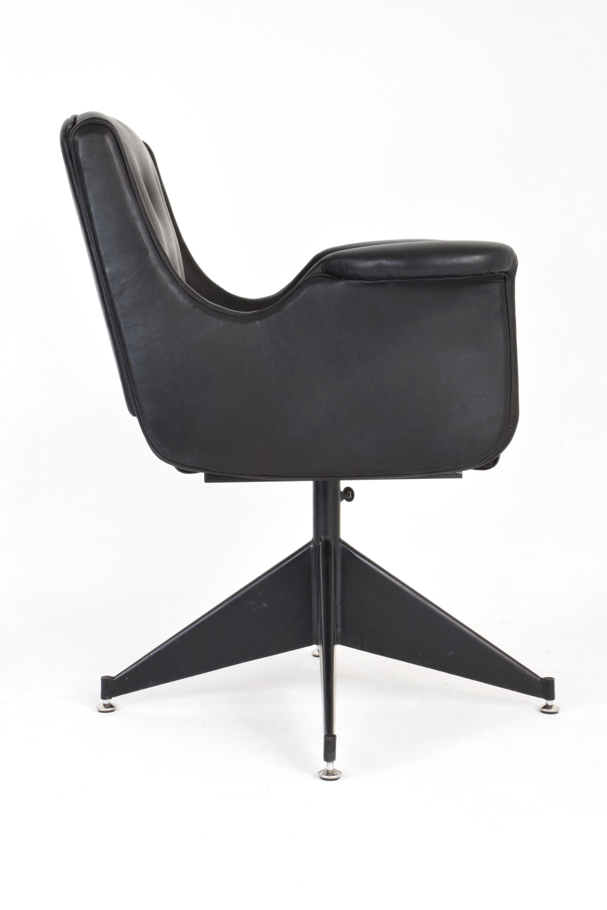 Mid-Century Italian Leather Office Chair - Spirit Gallery 