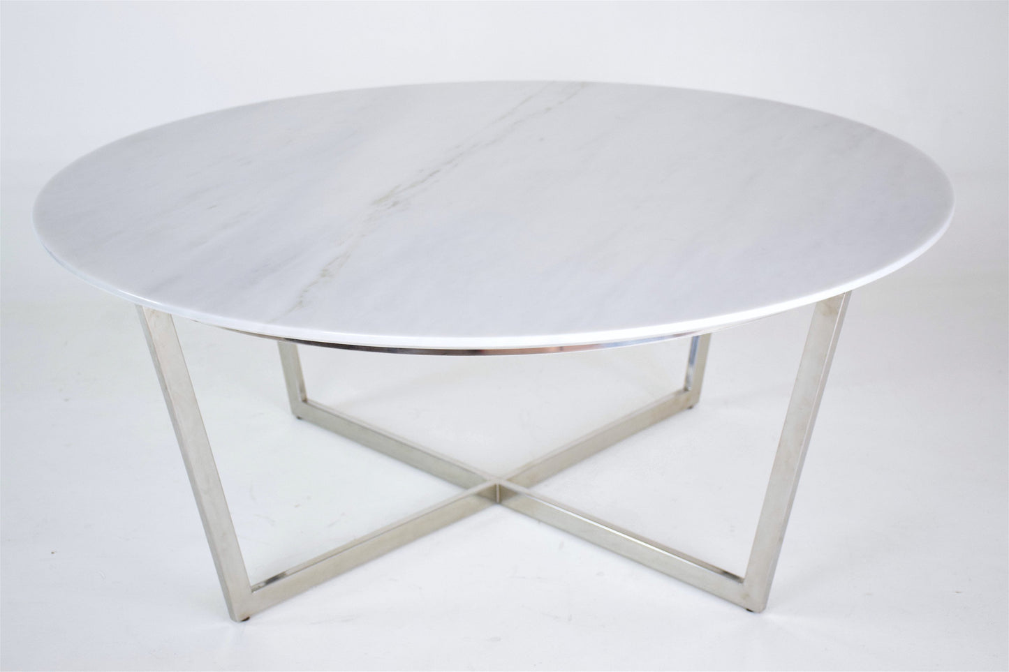 Mid-Century Steel and Marble Coffee Table, France, 1970's - Spirit Gallery 