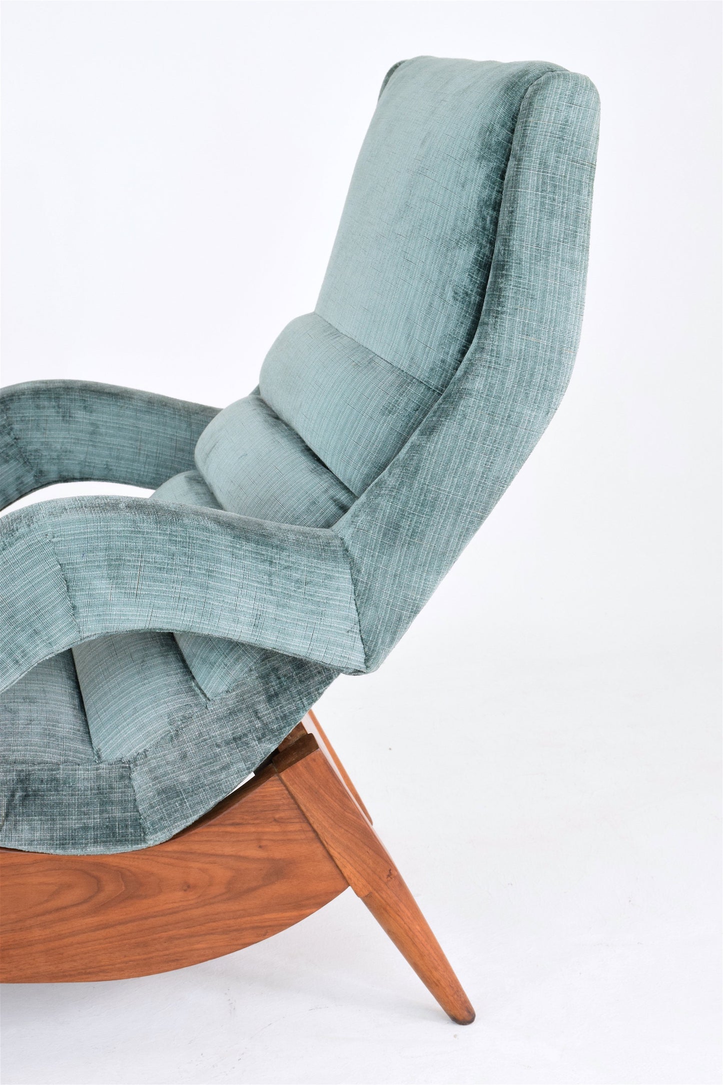 Mid-Century Velvet Lounge Chair, USA, 1950's - Spirit Gallery 