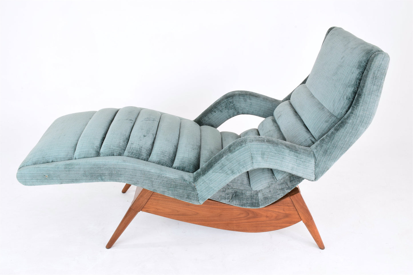 Mid-Century Velvet Lounge Chair, USA, 1950's - Spirit Gallery 