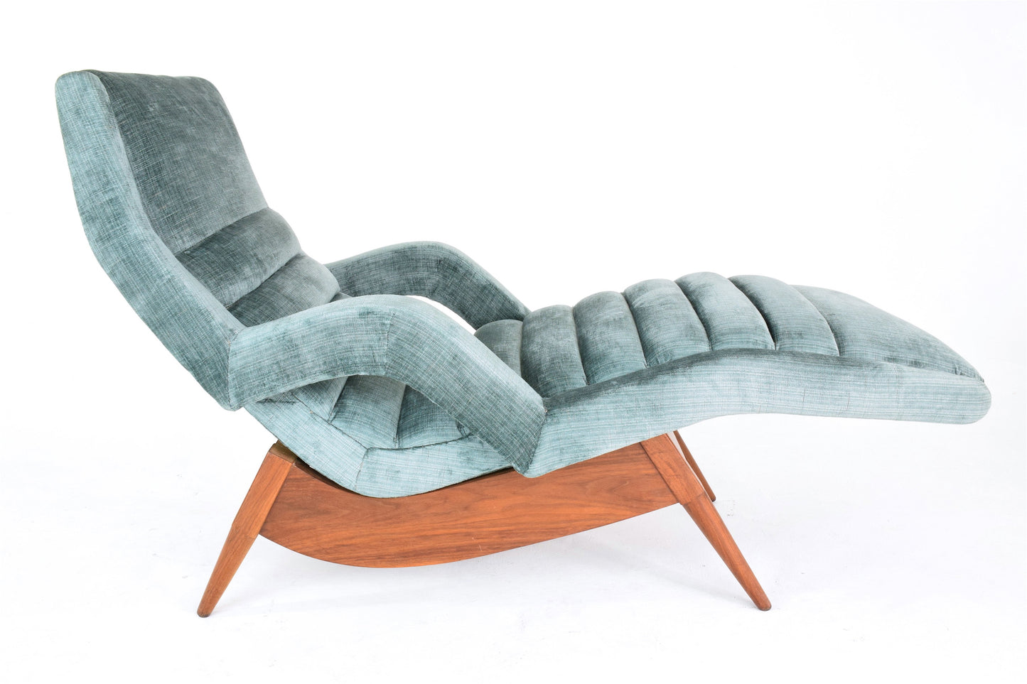 Mid-Century Velvet Lounge Chair, USA, 1950's - Spirit Gallery 