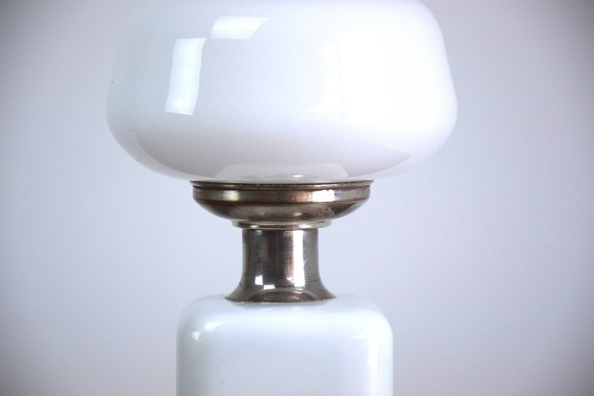 Opaque White Glass Table Lamp, 1970'S - Spirit Gallery 