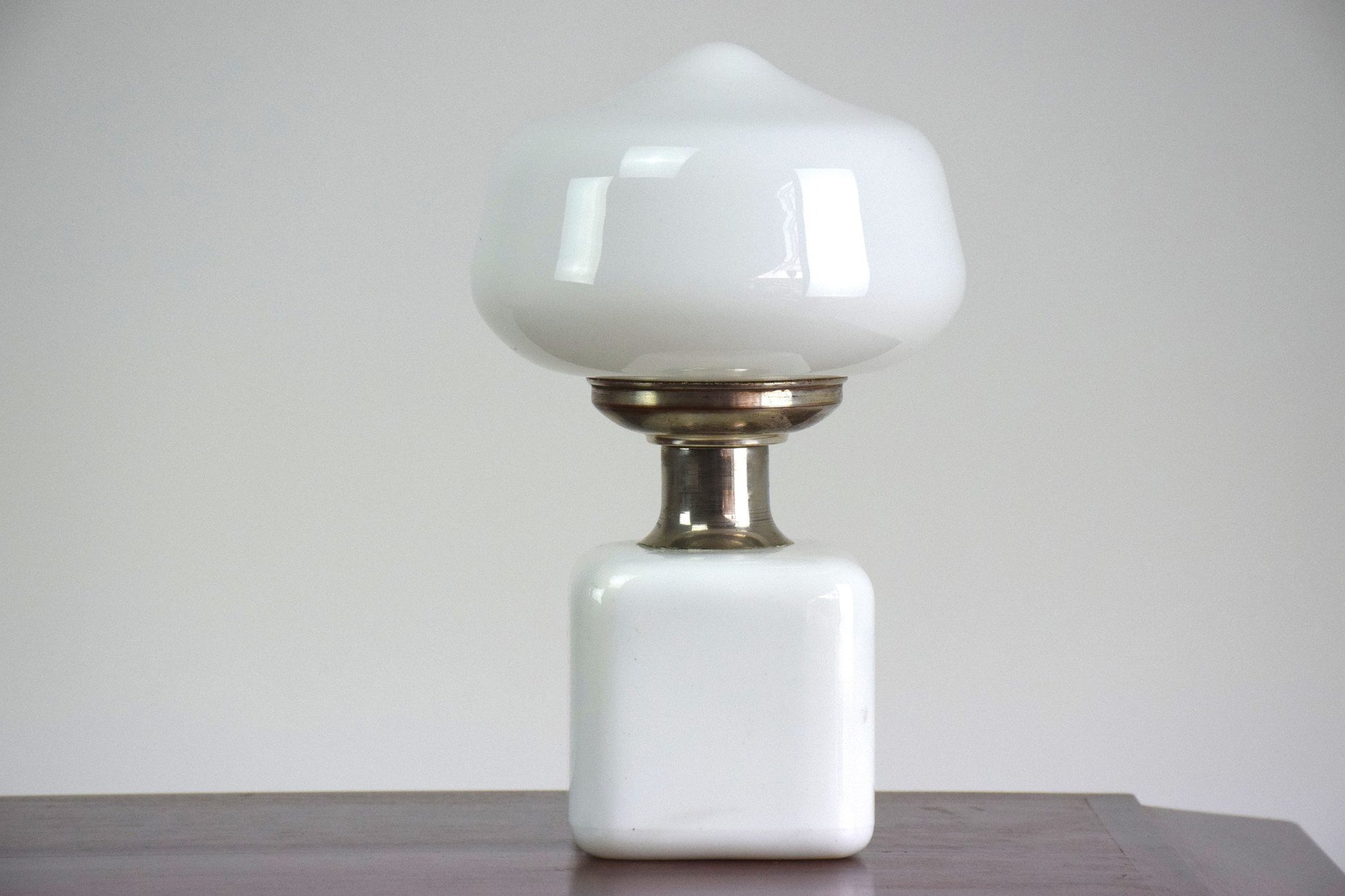 Opaque White Glass Table Lamp, 1970'S - Spirit Gallery 