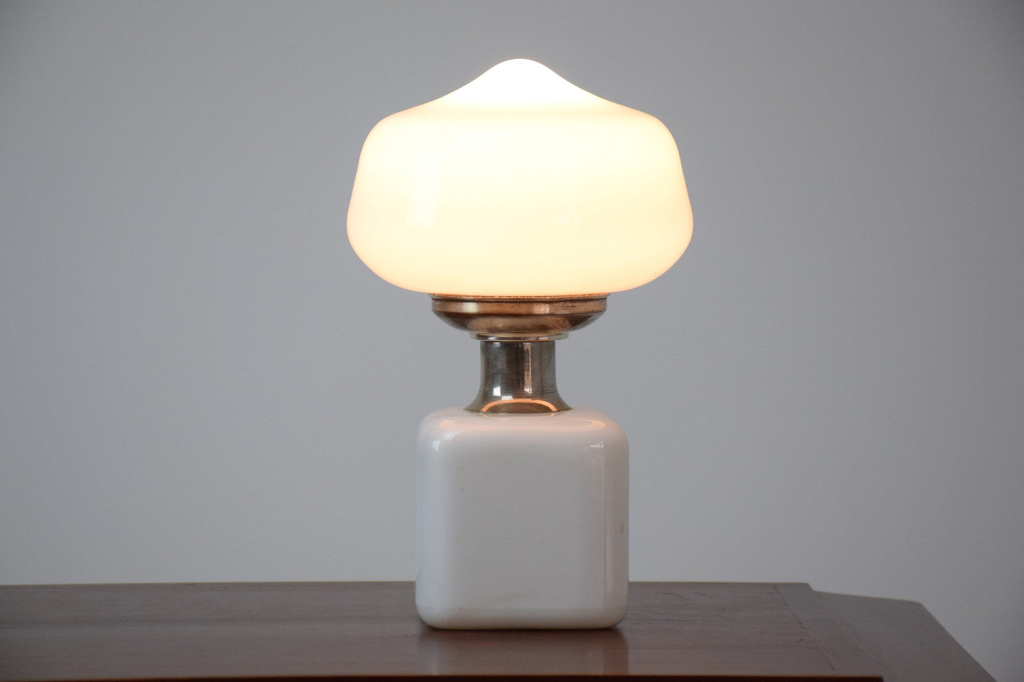 Opaque White Glass Table Lamp, 1970'S - Spirit Gallery 