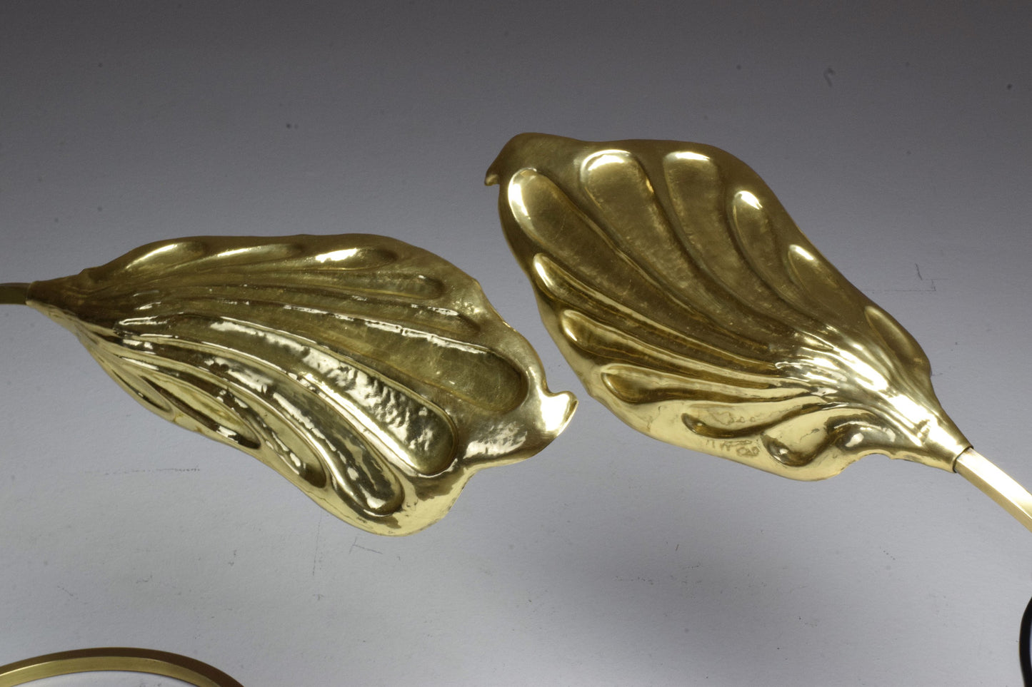 Pair of 20th Century Italian Rhubarb Leaf Table Lamps by Tommaso Barbi, 1970's - Spirit Gallery 