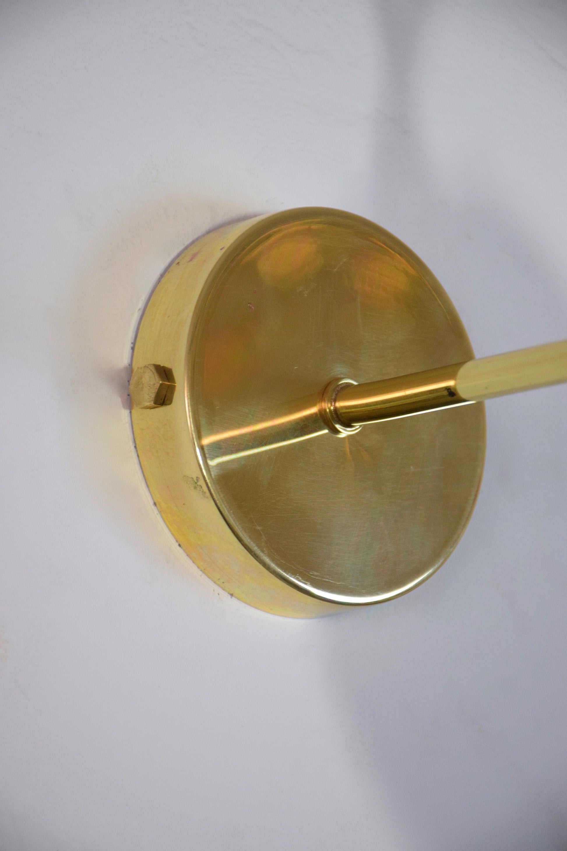 Pair of French Midcentury Brass Wall Lights Attributed to Arlus, 1950s - Spirit Gallery 