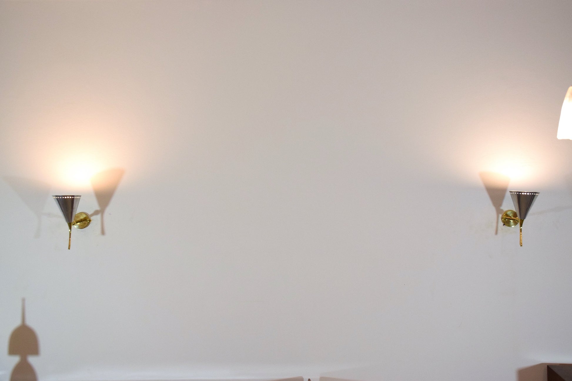 Pair of Italian Mid-Century Brass Sconces, 1950's - Spirit Gallery 