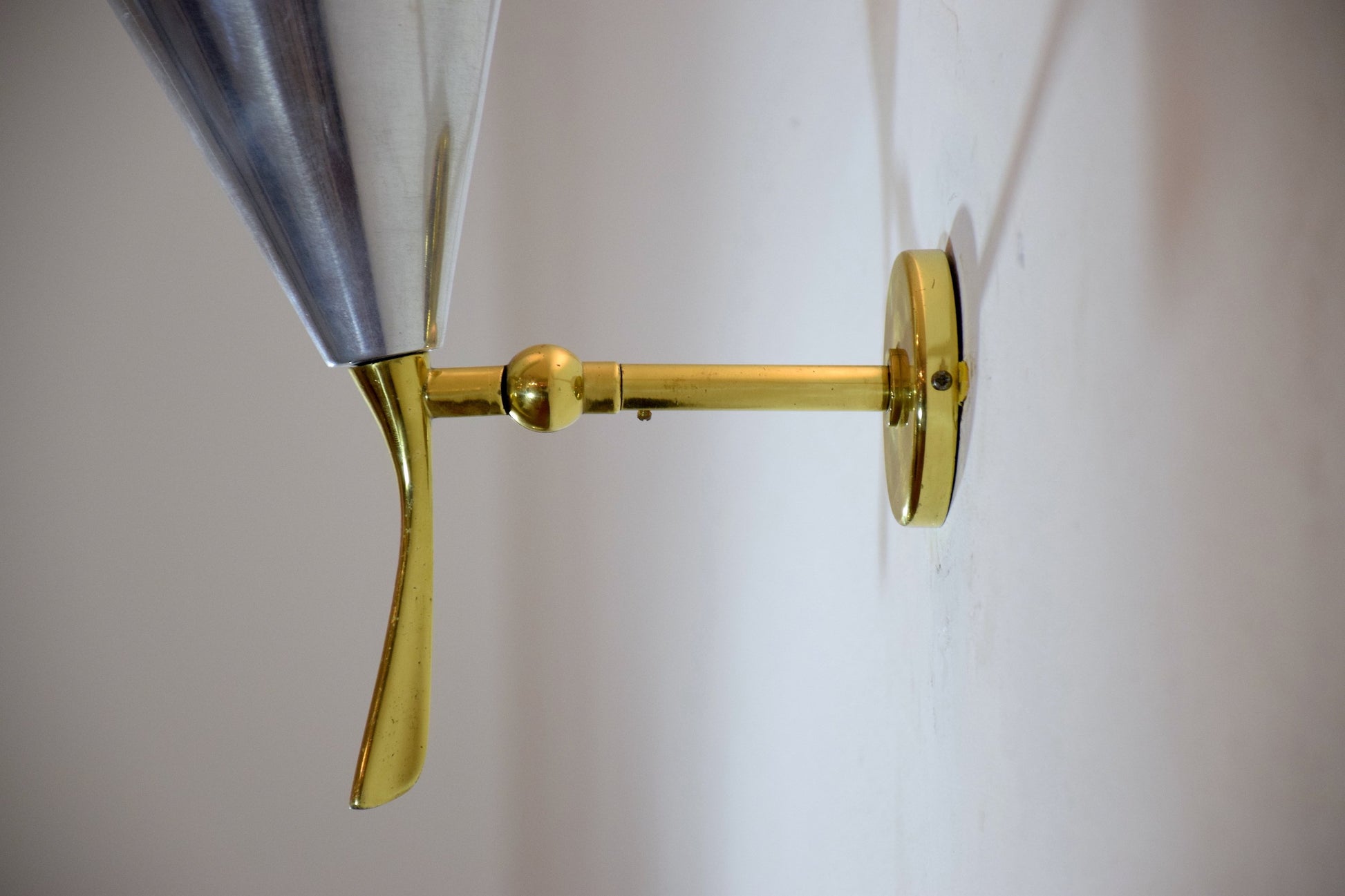 Pair of Italian Mid-Century Brass Sconces, 1950's - Spirit Gallery 