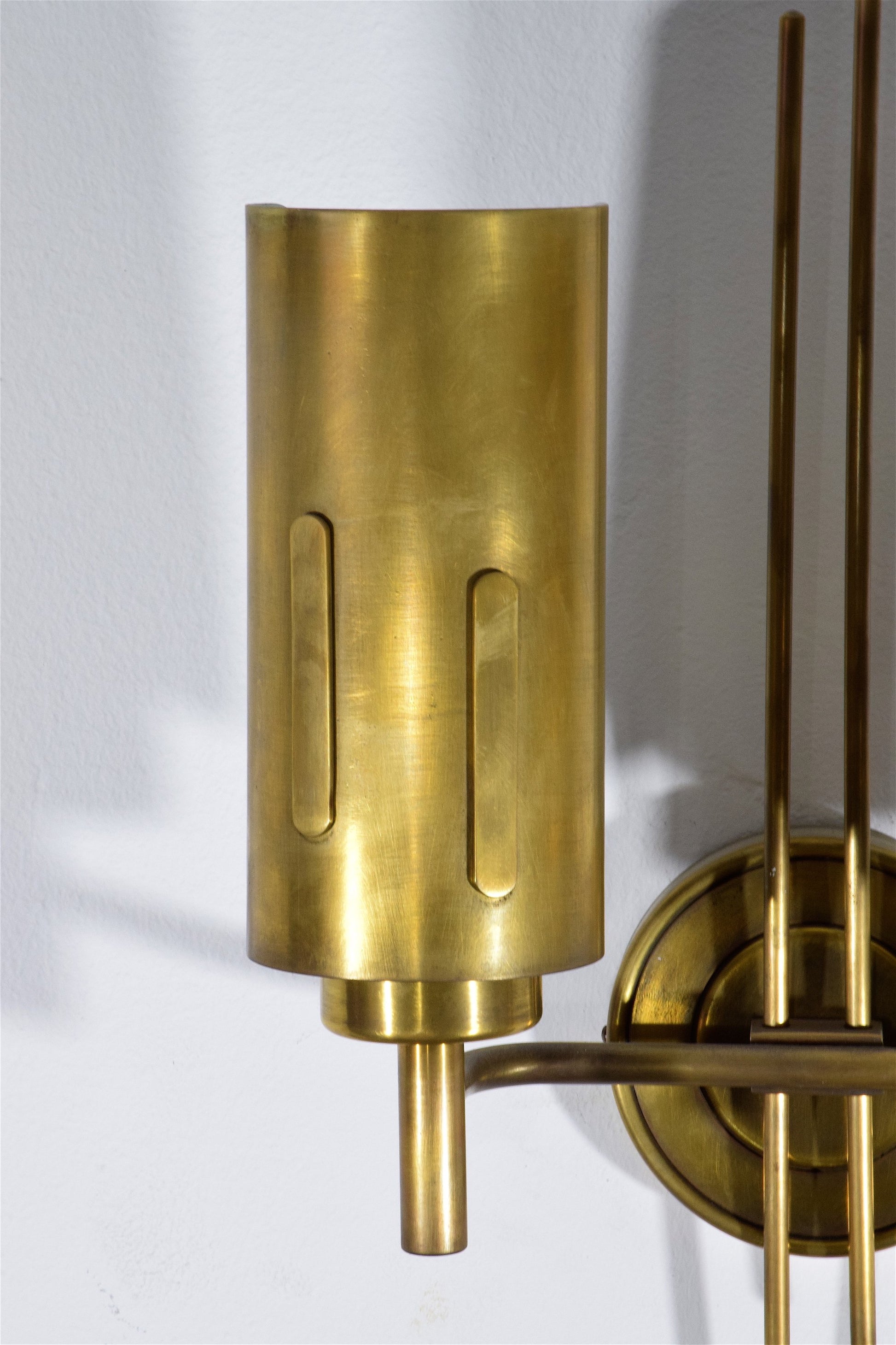 Pair of Italian Mid-Century Brass Sconces, 1950's - Spirit Gallery 
