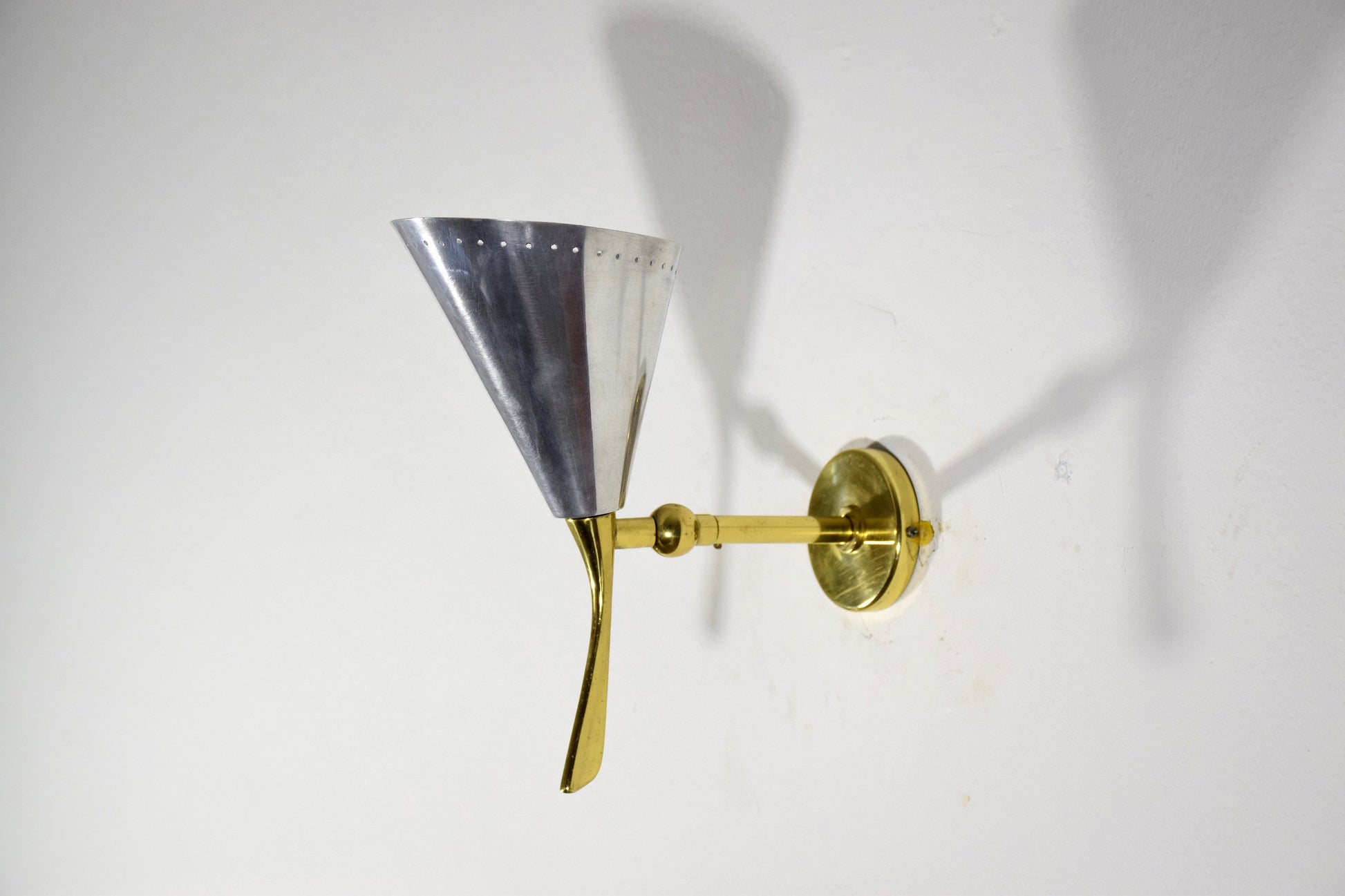 Pair of Italian Mid-Century Brass Sconces, 1950's - Spirit Gallery 