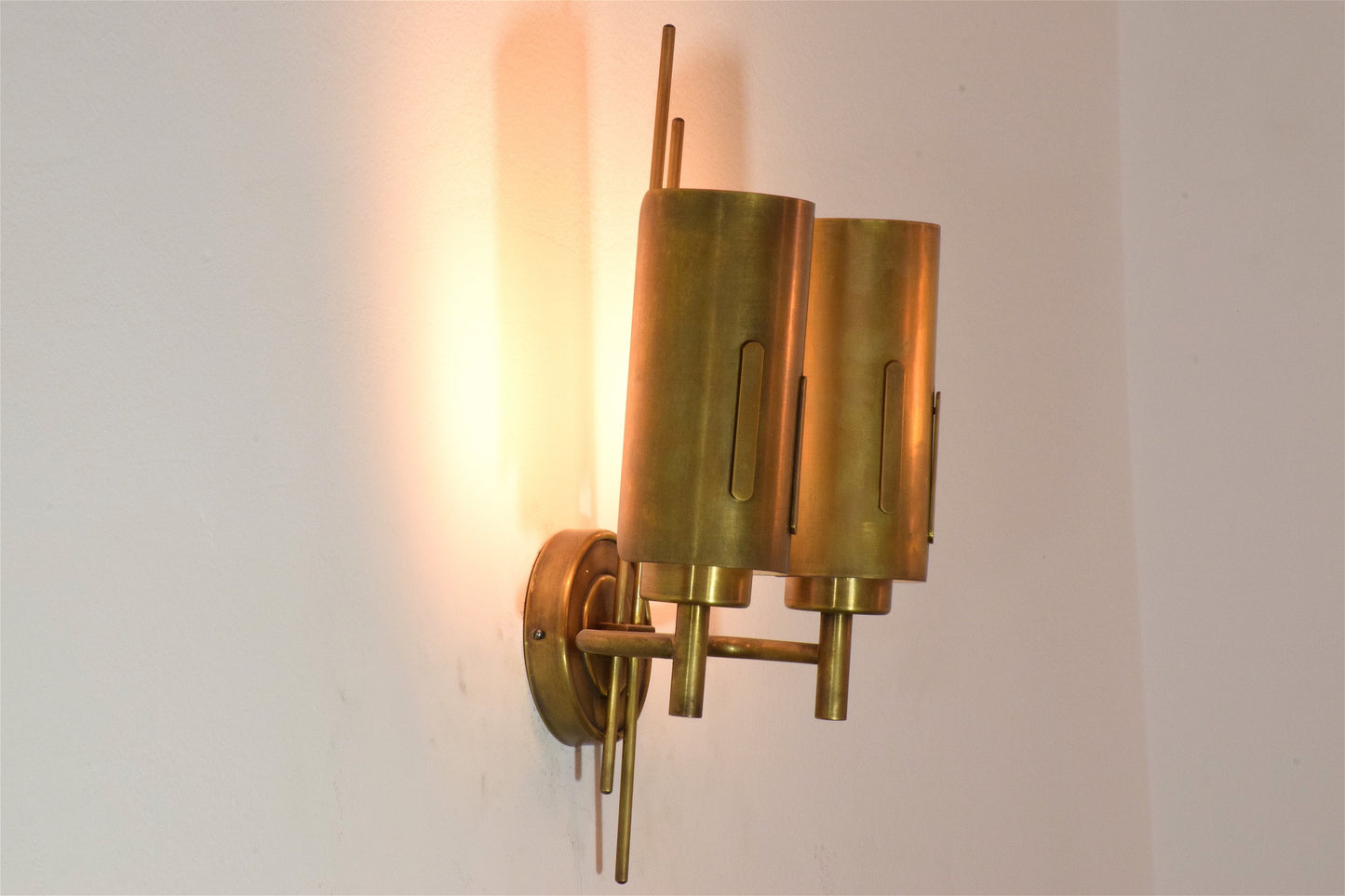 Pair of Italian Mid-Century Brass Sconces, 1950's - Spirit Gallery 