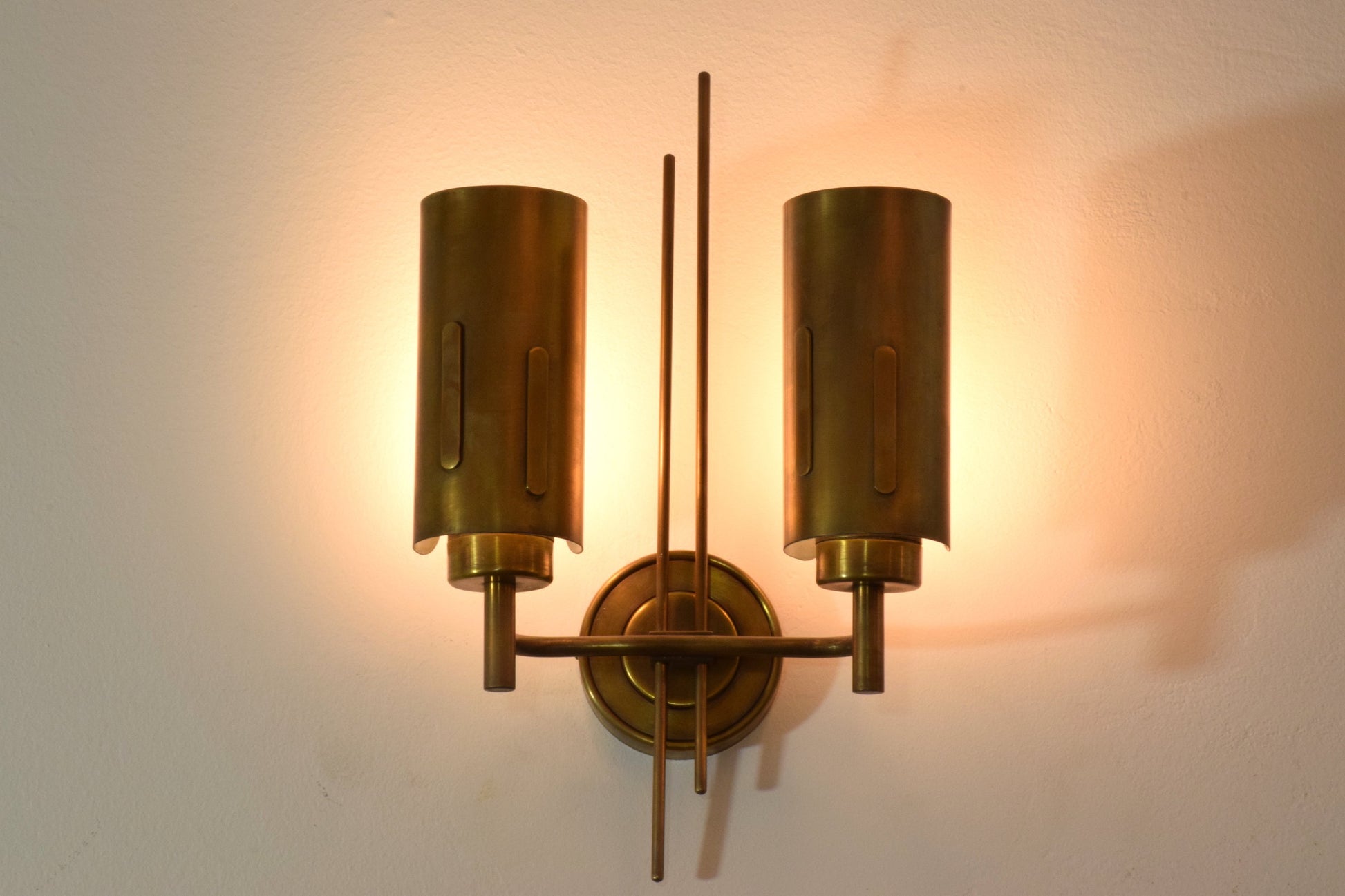 Pair of Italian Mid-Century Brass Sconces, 1950's - Spirit Gallery 