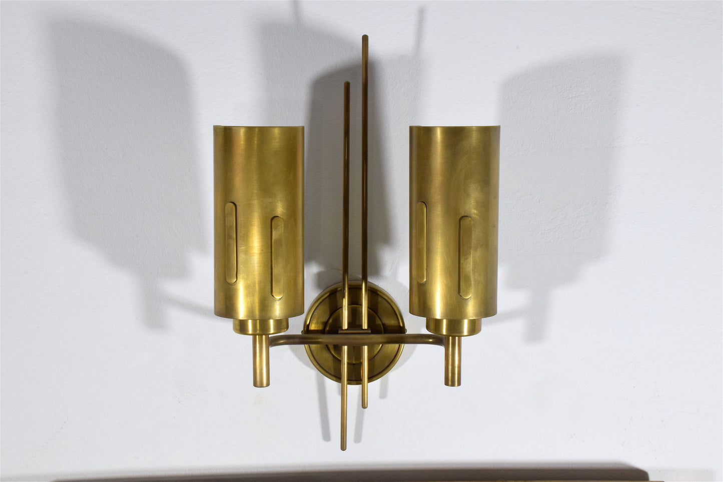 Pair of Italian Mid-Century Brass Sconces, 1950's - Spirit Gallery 