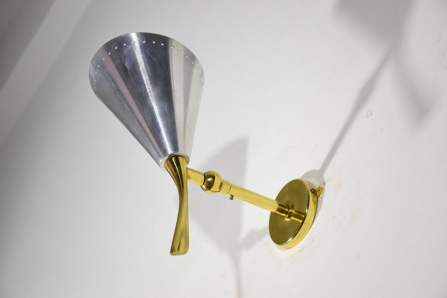 Pair of Italian Mid-Century Brass Sconces, 1950's - Spirit Gallery 