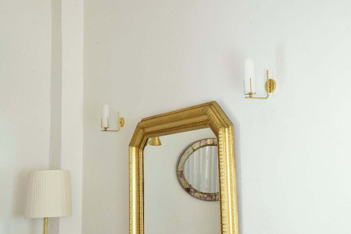Pair of Italian Mid-Century Brass Wall Lights, 1960's - Spirit Gallery 