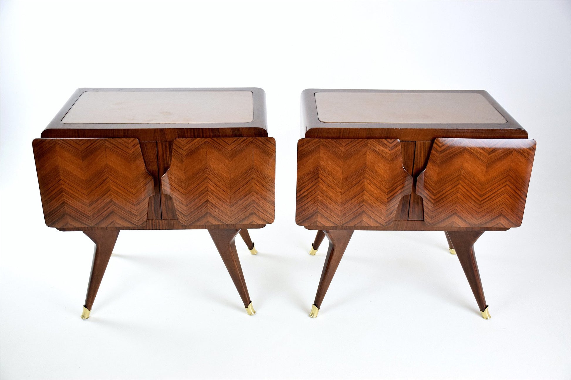 Pair of Italian Rosewood Night Stands In The Style of Vittorio Dassi, 1950's - Spirit Gallery 
