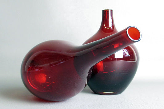 Pair of Italian Vintage Glass Vases, 1970s - Spirit Gallery 