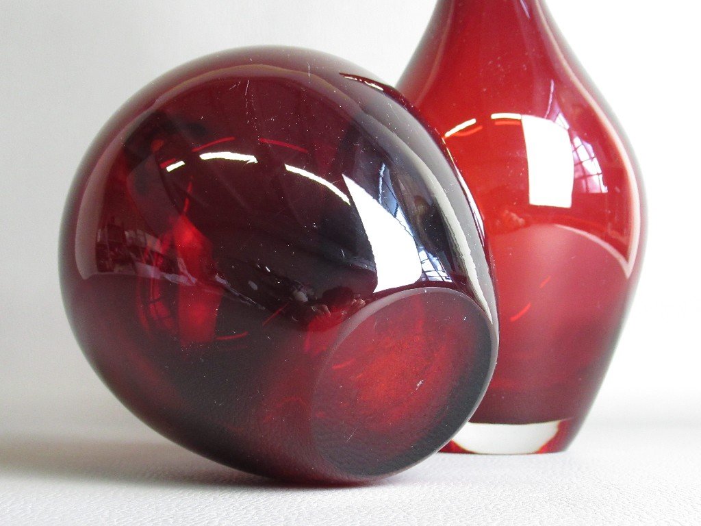 Pair of Italian Vintage Glass Vases, 1970s - Spirit Gallery 