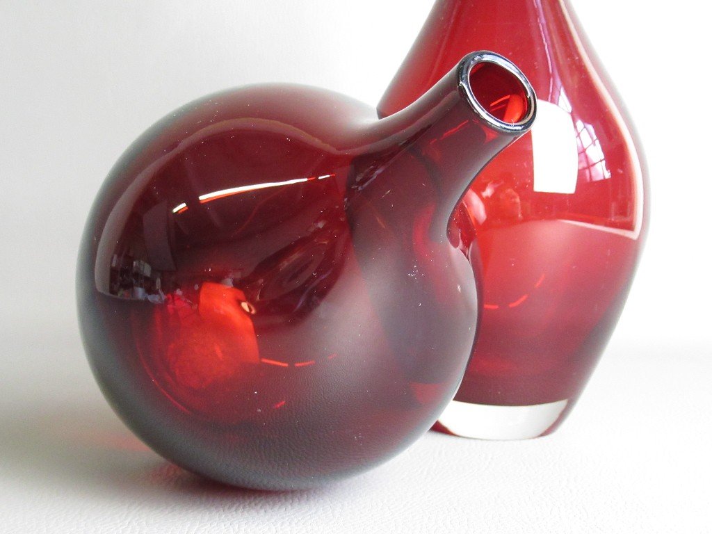 Pair of Italian Vintage Glass Vases, 1970s - Spirit Gallery 