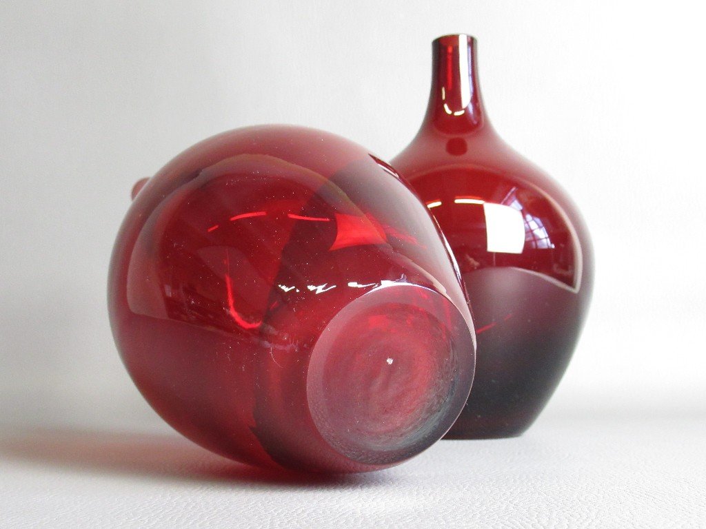Pair of Italian Vintage Glass Vases, 1970s - Spirit Gallery 