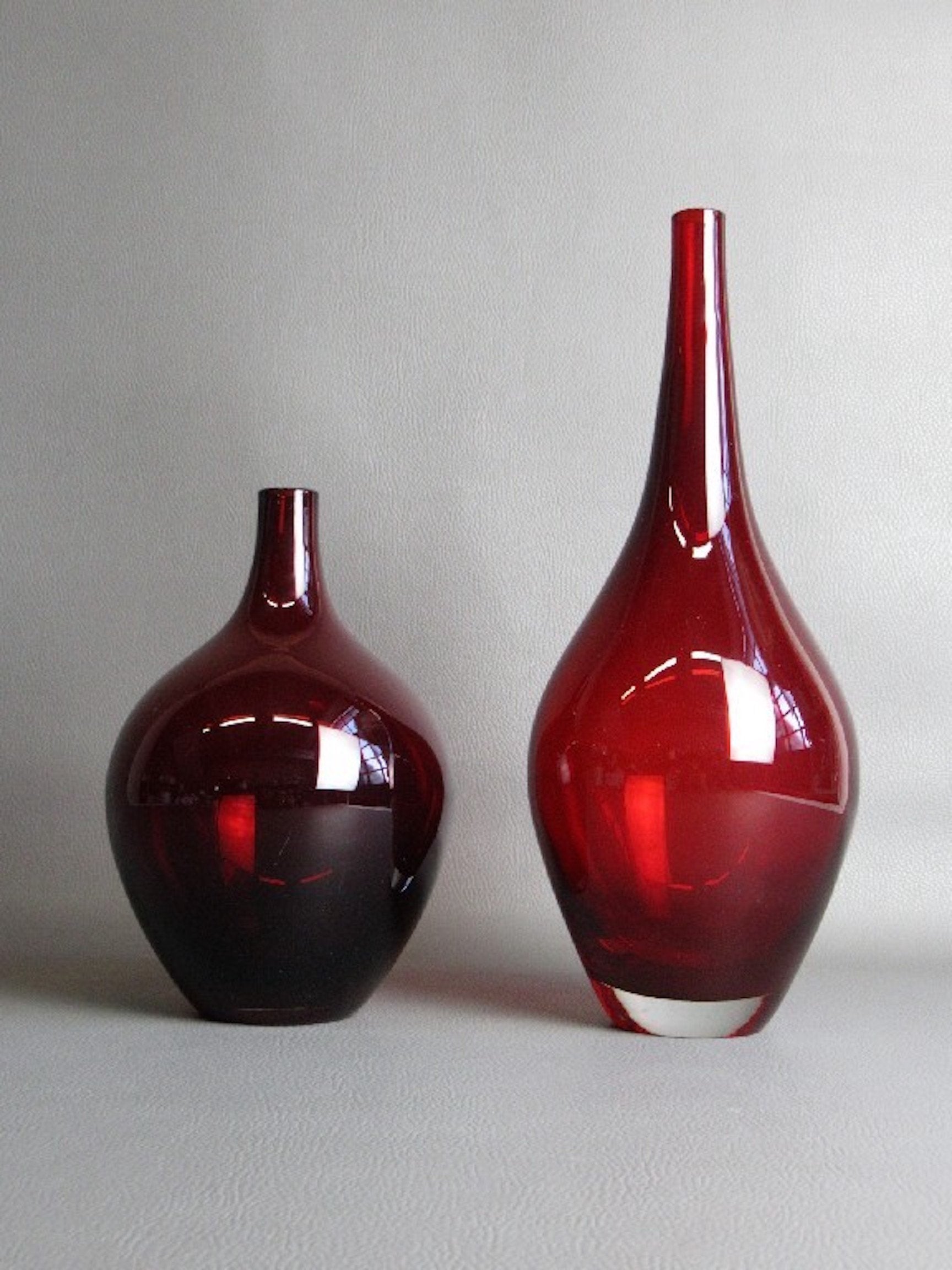 Pair of Italian Vintage Glass Vases, 1970s - Spirit Gallery 