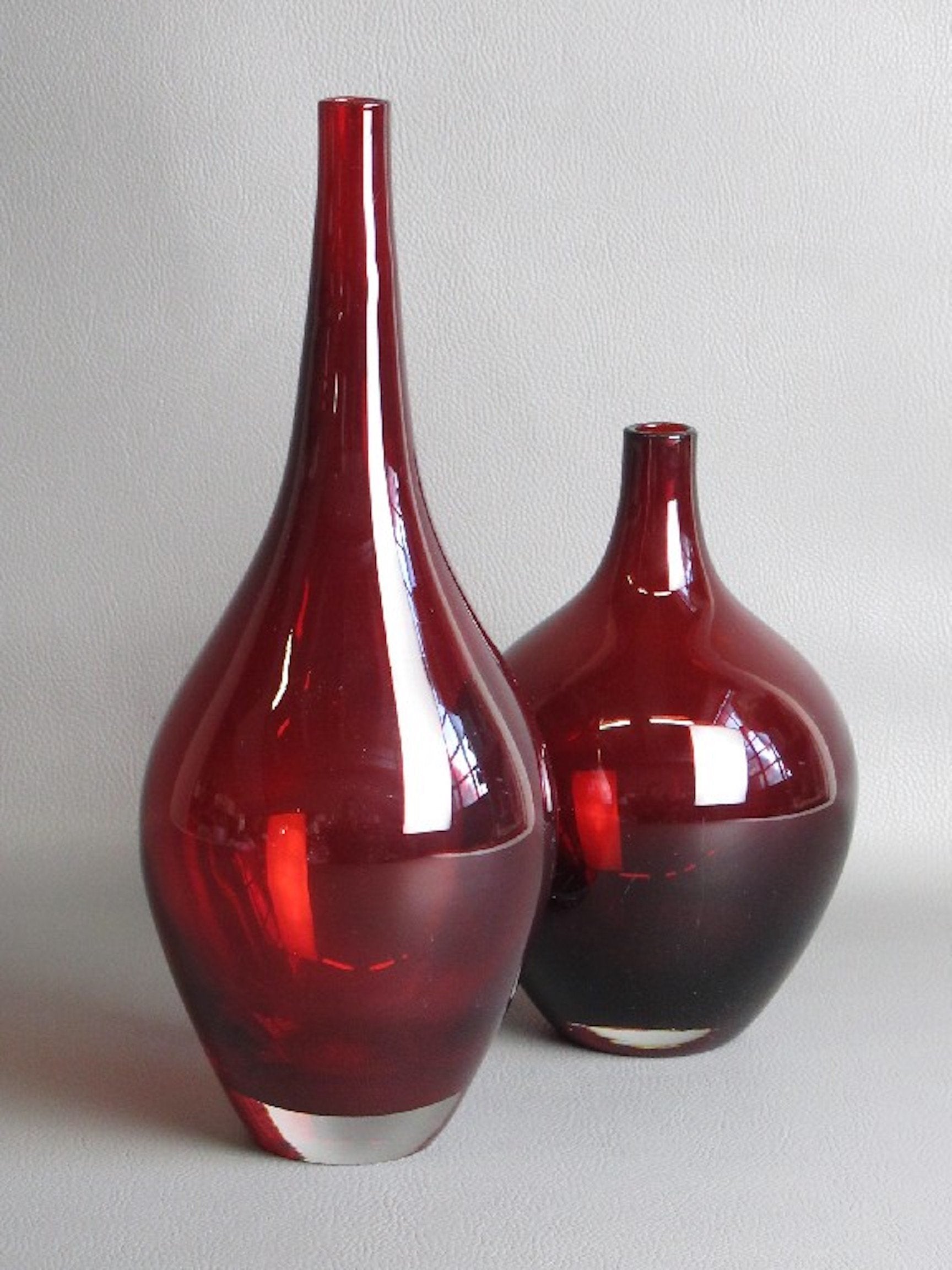 Pair of Italian Vintage Glass Vases, 1970s - Spirit Gallery 
