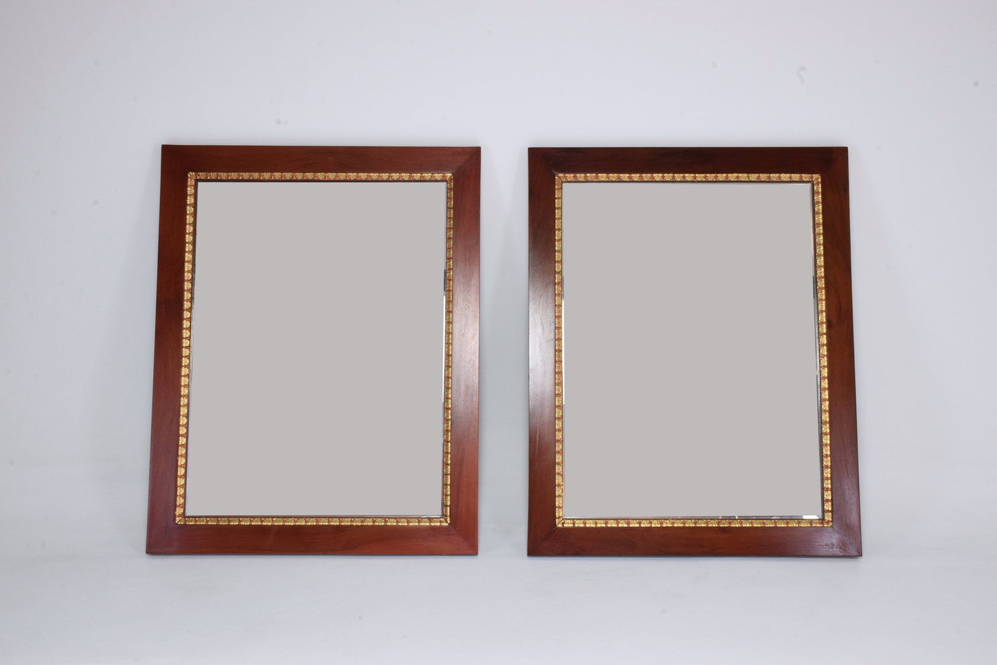 Pair of Italian Vintage Mahogany Gold Leaf Mirrors, 1920s - Spirit Gallery 