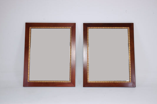 Pair of Italian Vintage Mahogany Gold Leaf Mirrors, 1920s - Spirit Gallery 