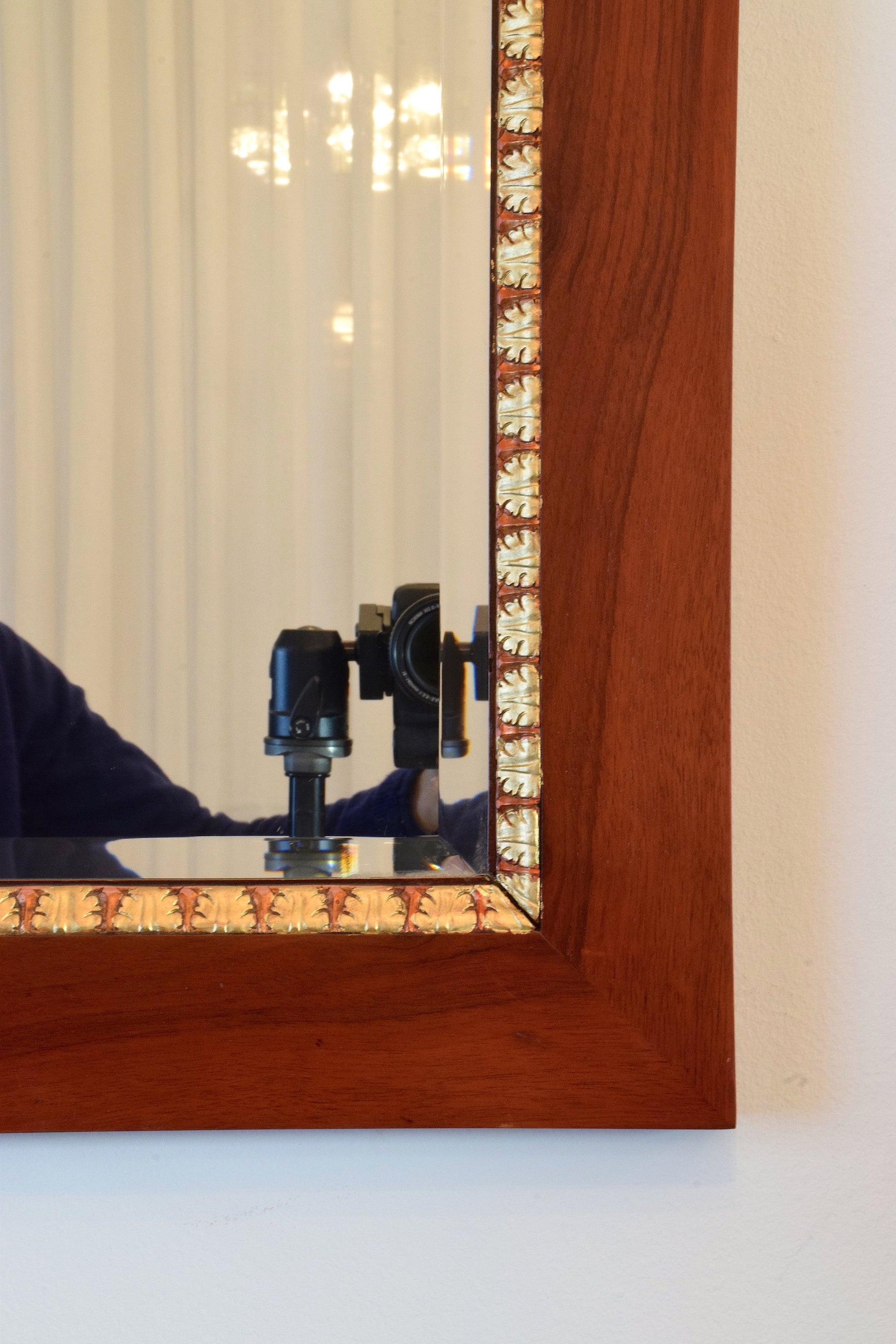 Pair of Italian Vintage Mahogany Gold Leaf Mirrors, 1920s - Spirit Gallery 