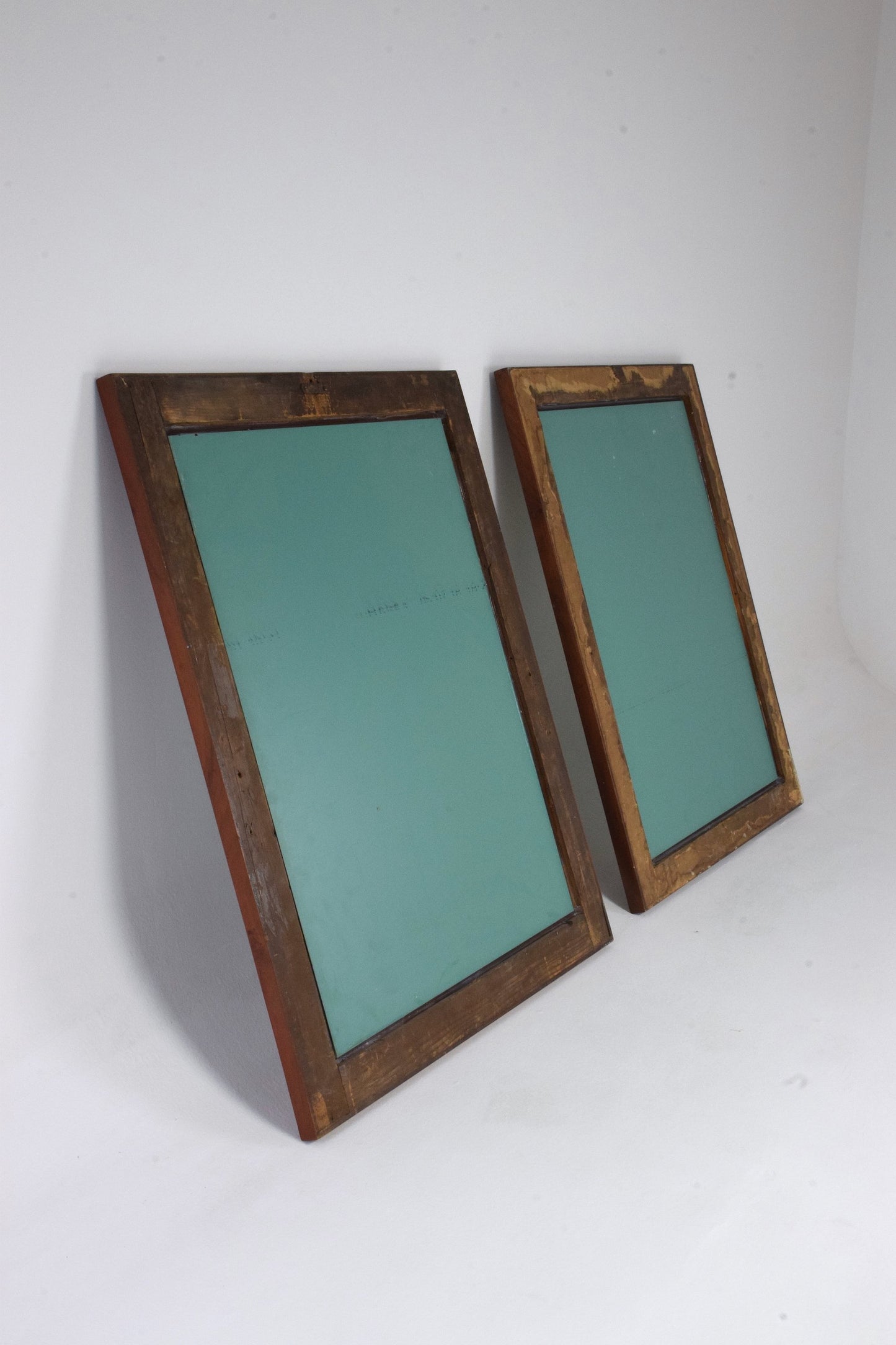 Pair of Italian Vintage Mahogany Gold Leaf Mirrors, 1920s - Spirit Gallery 