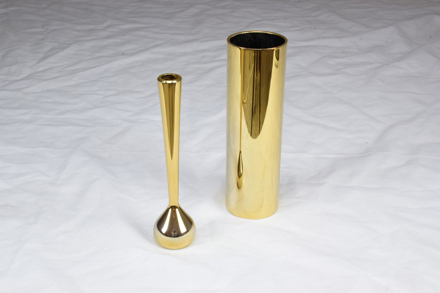 Pair of Mid-Century Danish Gilded Single Flower Vases by Hugo Asmussen, 1960's - Spirit Gallery 