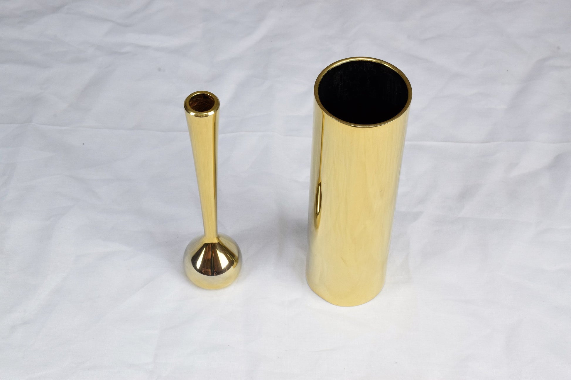 Pair of Mid-Century Danish Gilded Single Flower Vases by Hugo Asmussen, 1960's - Spirit Gallery 