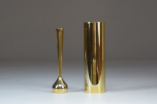 Pair of Mid-Century Danish Gilded Single Flower Vases by Hugo Asmussen, 1960's - Spirit Gallery 