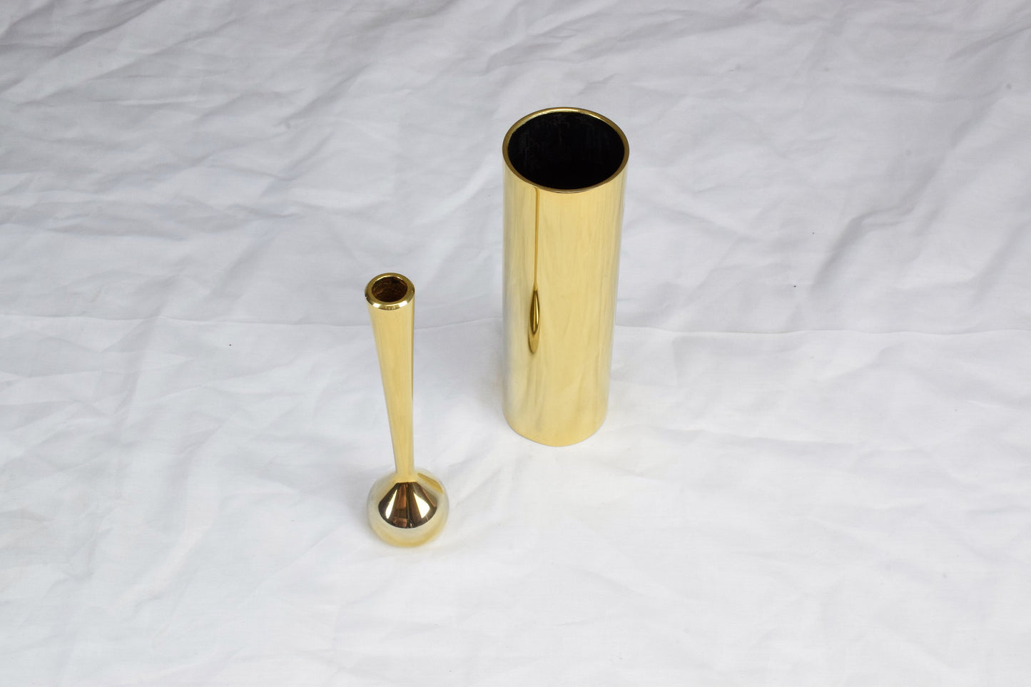 Pair of Mid-Century Danish Gilded Single Flower Vases by Hugo Asmussen, 1960's - Spirit Gallery 